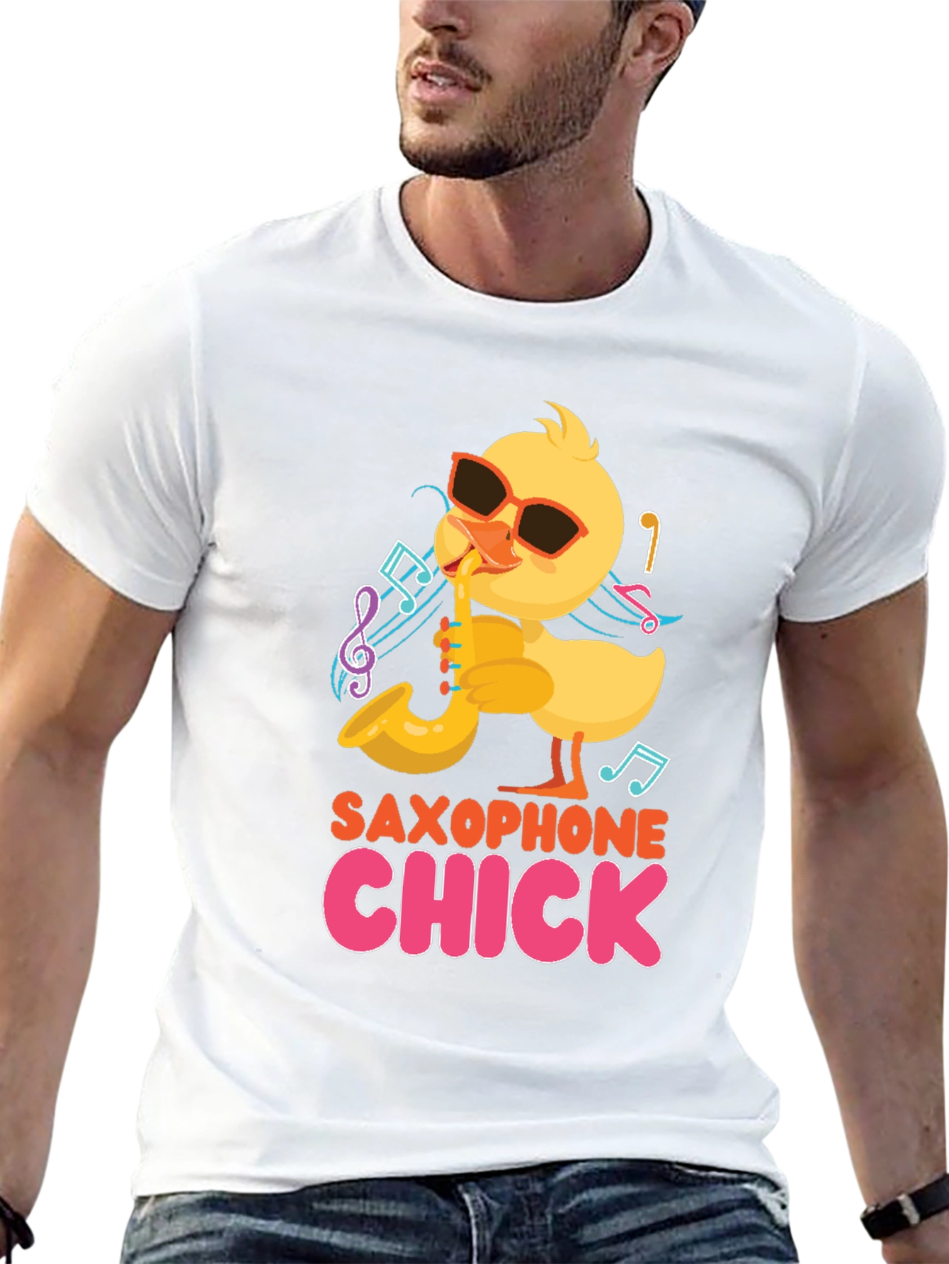 Saxophone Chick Black T-Shirt