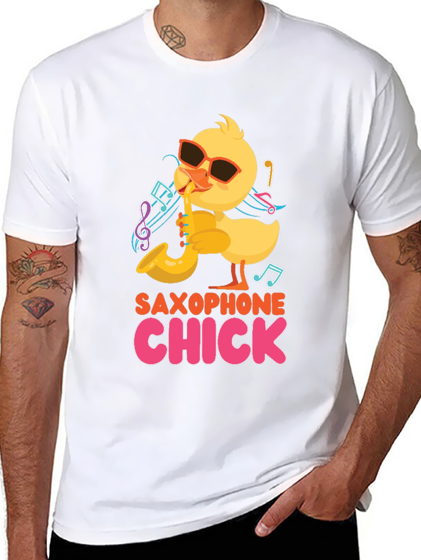 Saxophone Chick Black T-Shirt