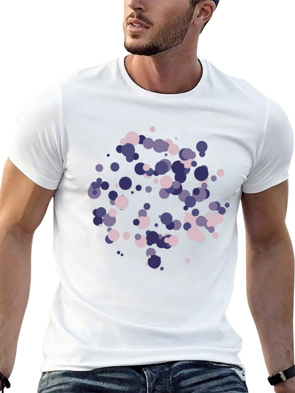 Abstract Dot Pattern Black T-Shirt