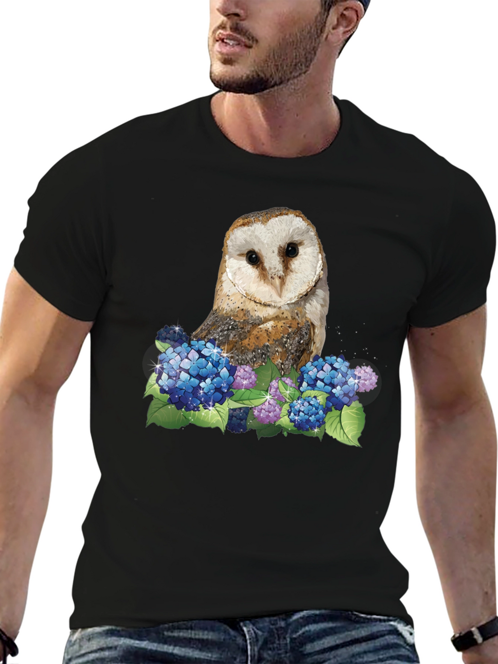 Owl & Hydrangea Graphic Tee
