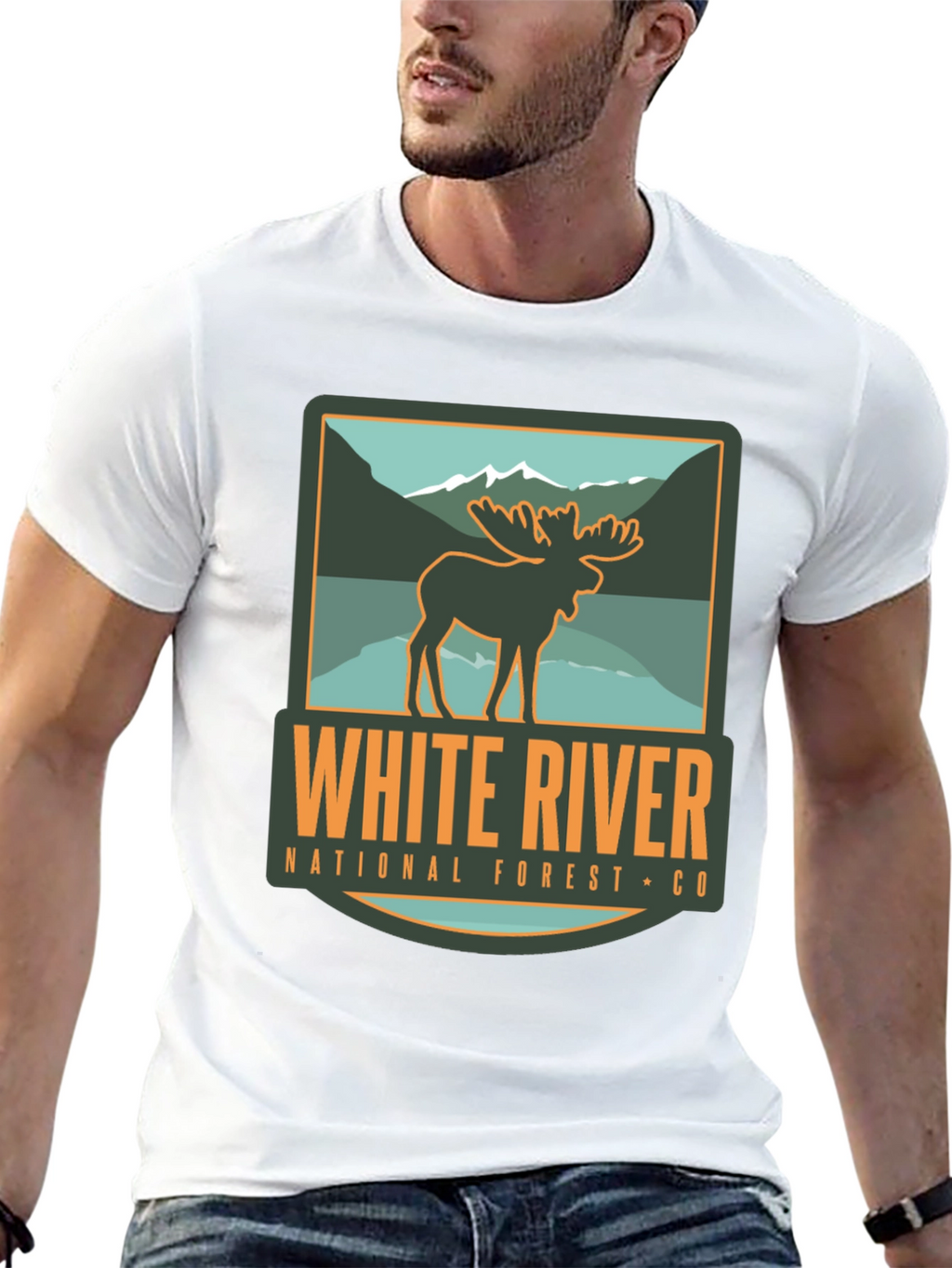 White River National Forest Moose Graphic T-Shirt