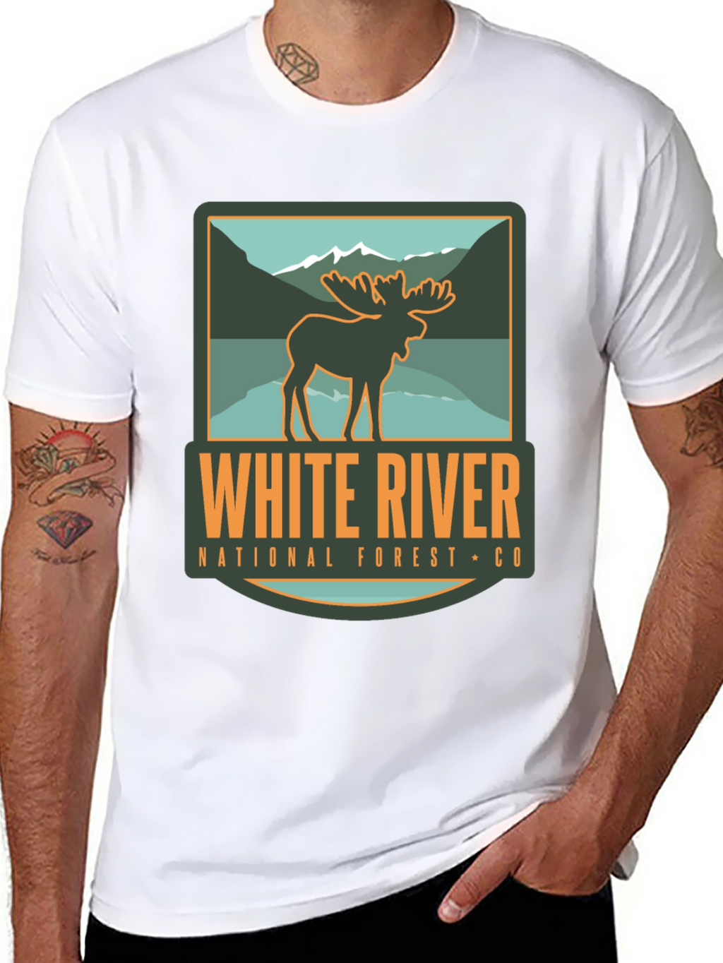 White River National Forest Moose Graphic T-Shirt