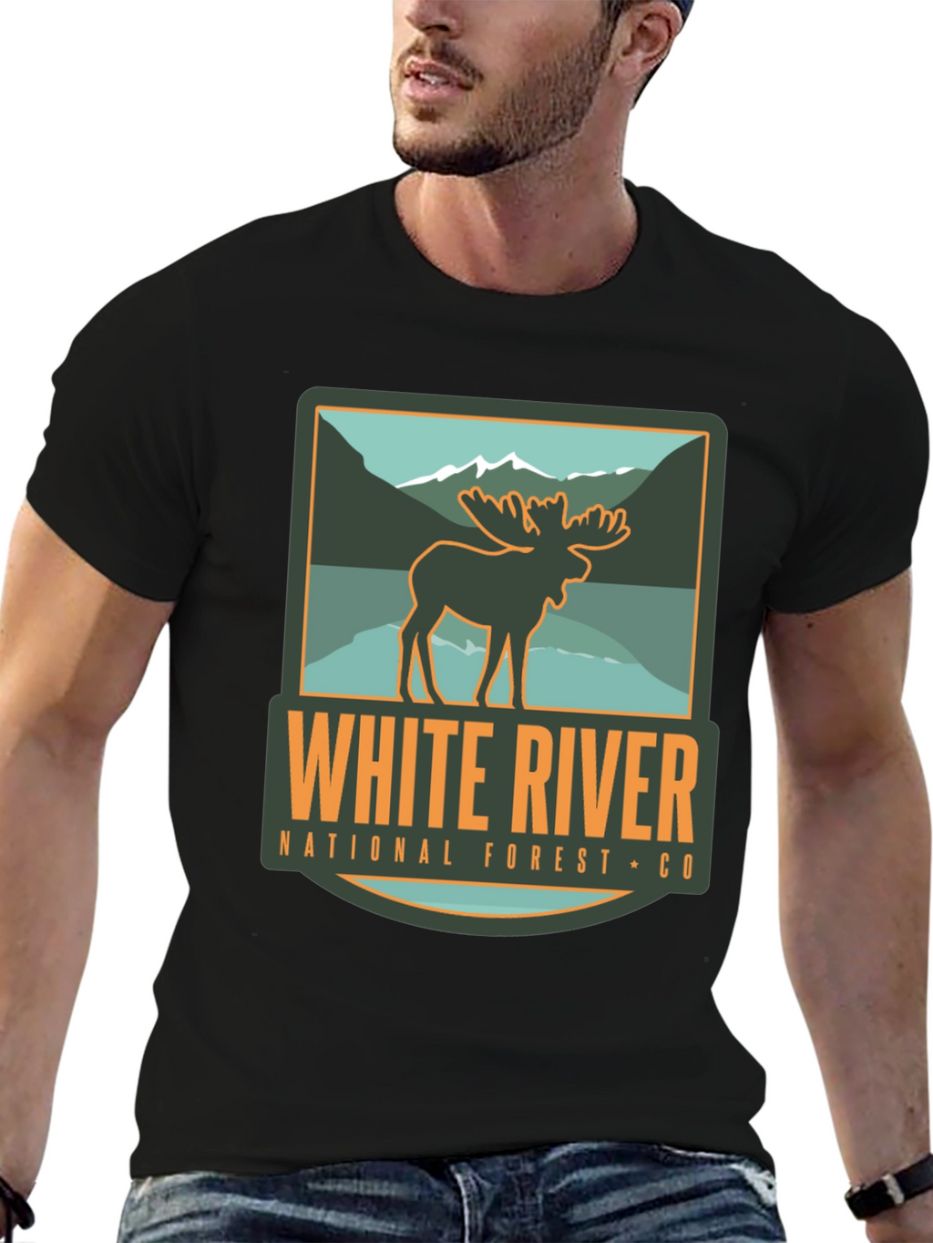 White River National Forest Moose Graphic T-Shirt