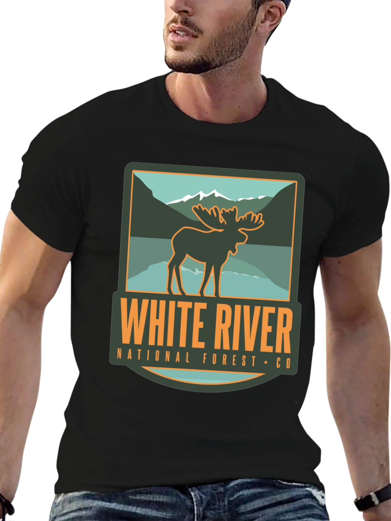 White River National Forest Moose Graphic T-Shirt