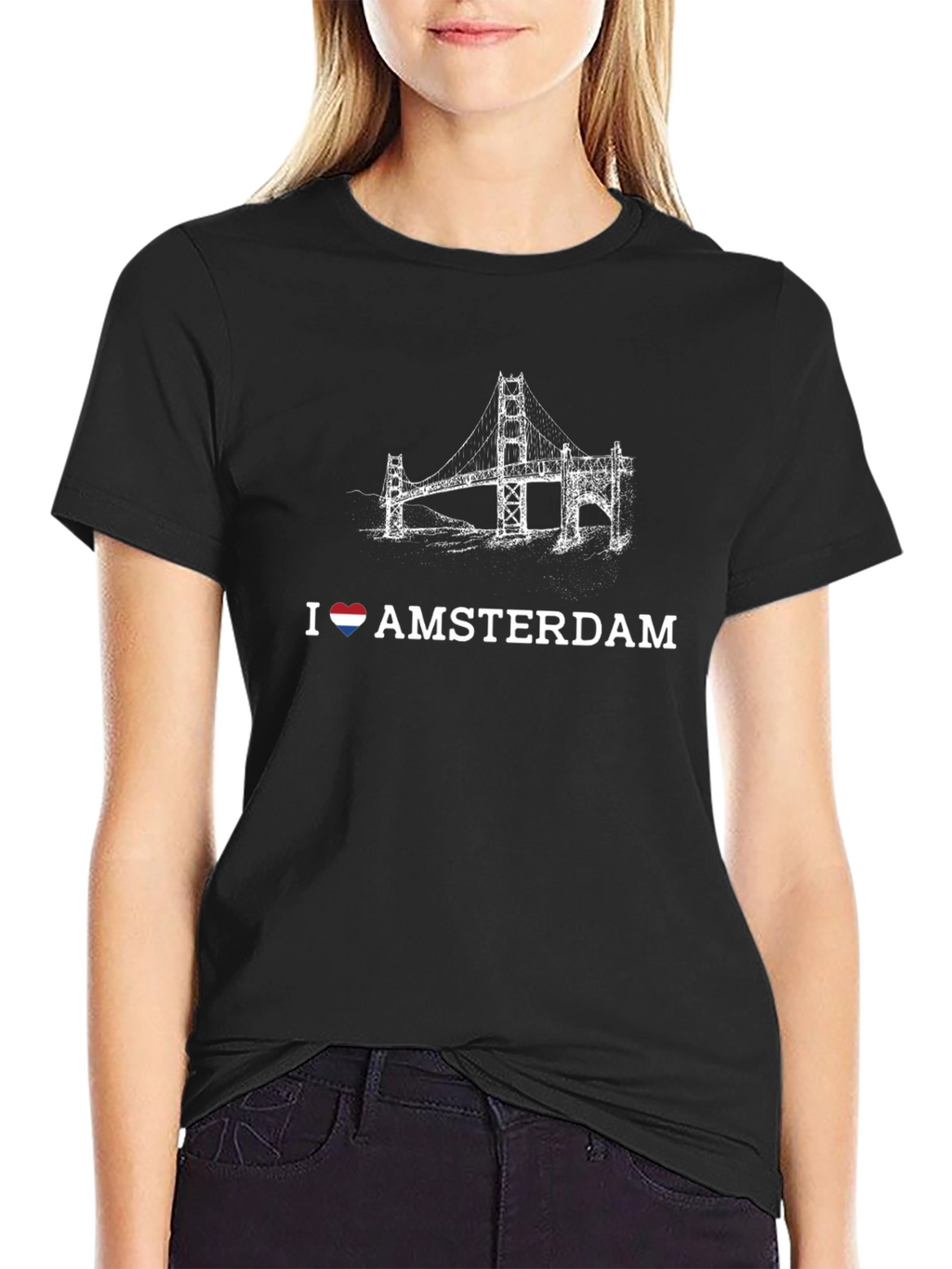 I Heart Amsterdam Black Graphic T-Shirt