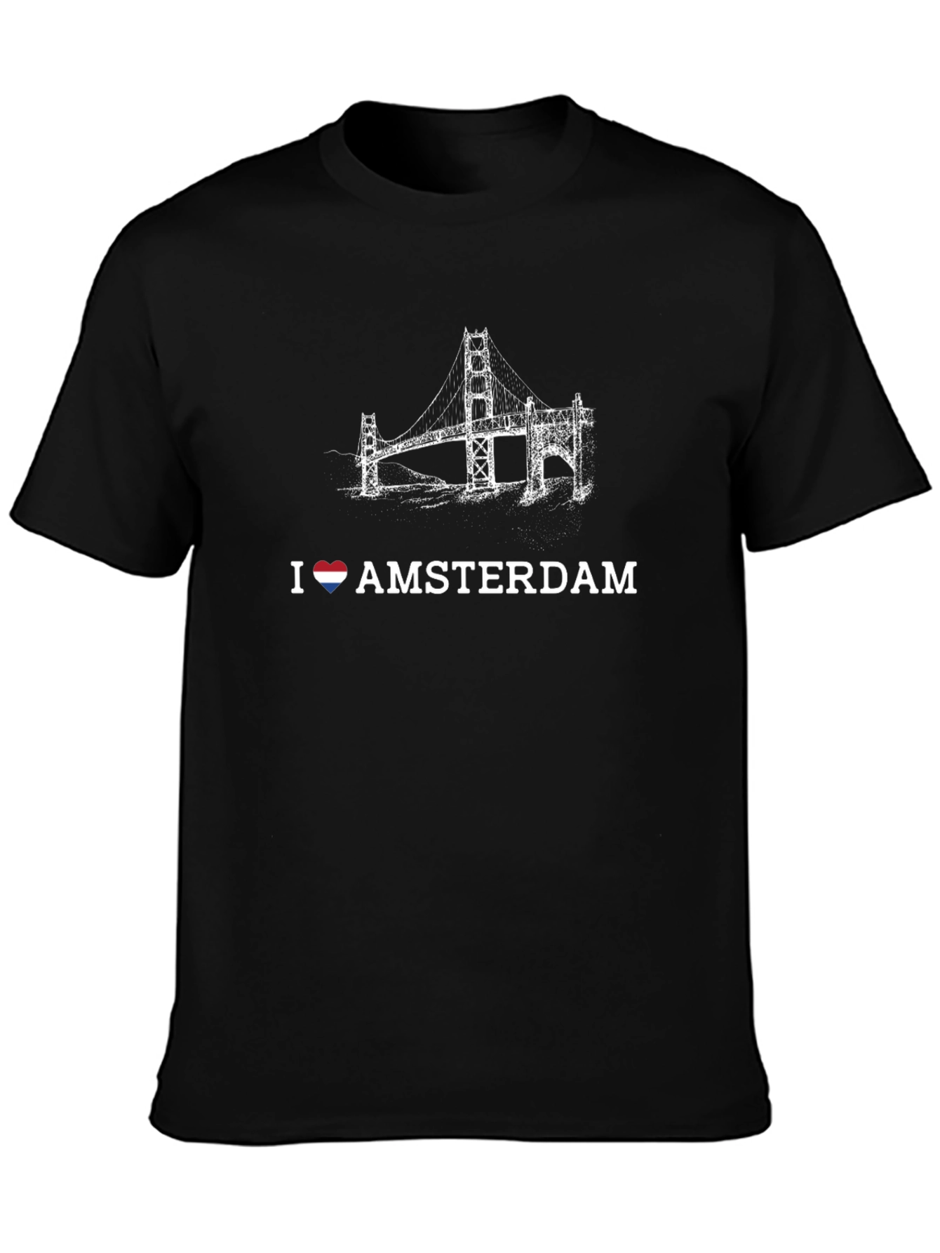 I Heart Amsterdam Black Graphic T-Shirt