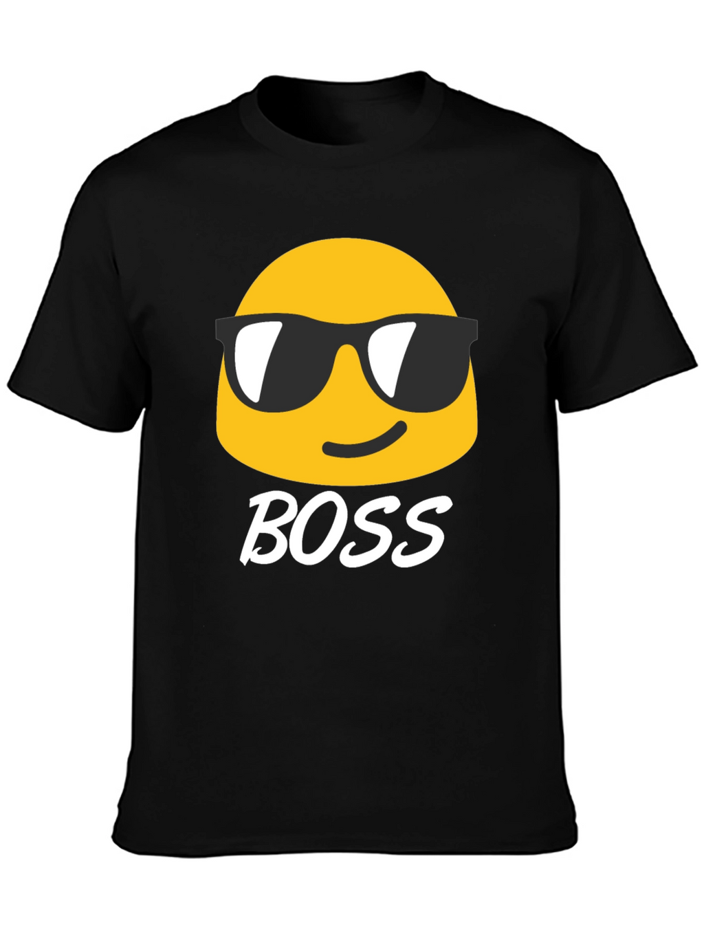 Cool Emoji Boss Black T-Shirt