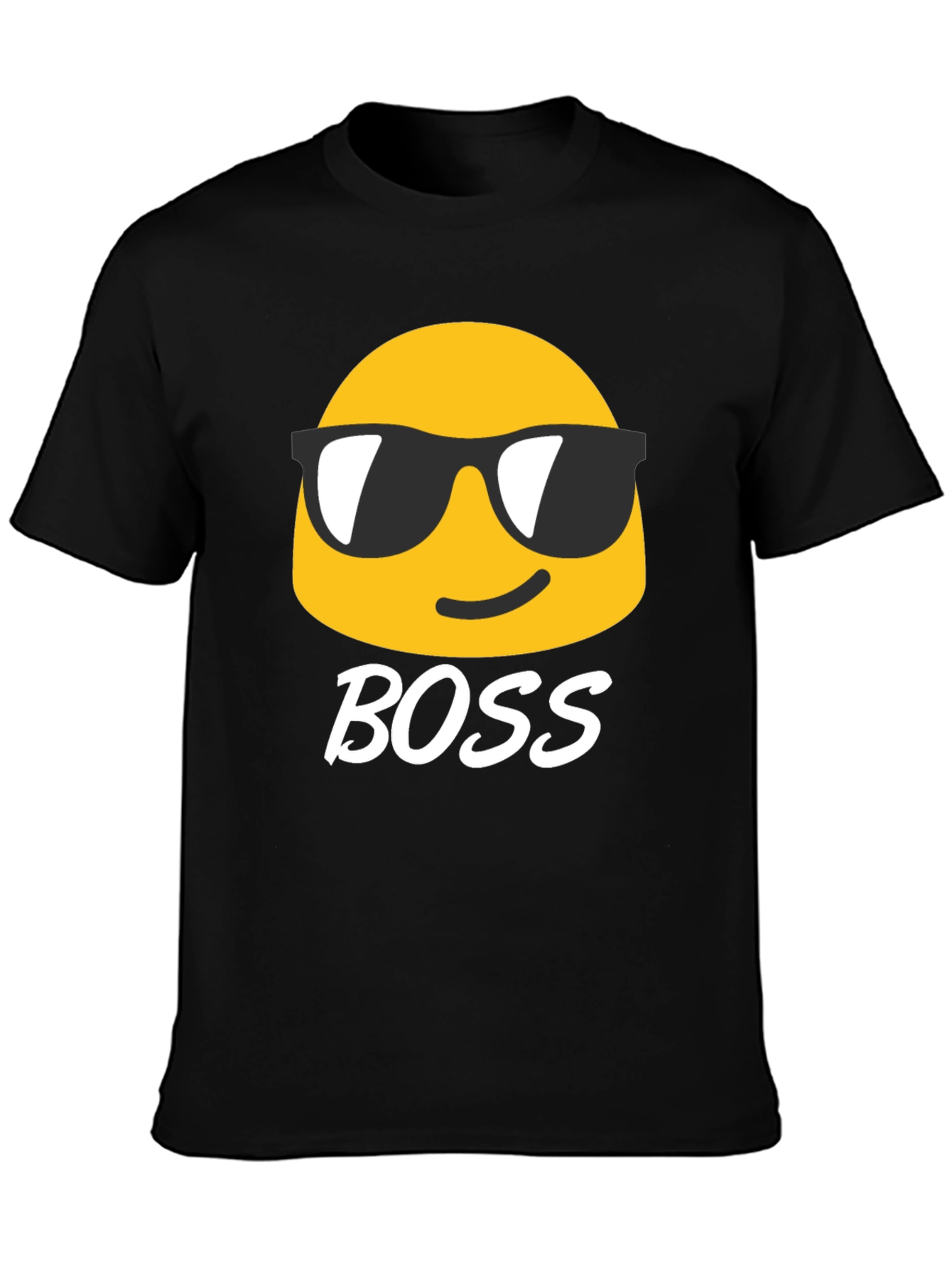 Cool Emoji Boss Black T-Shirt