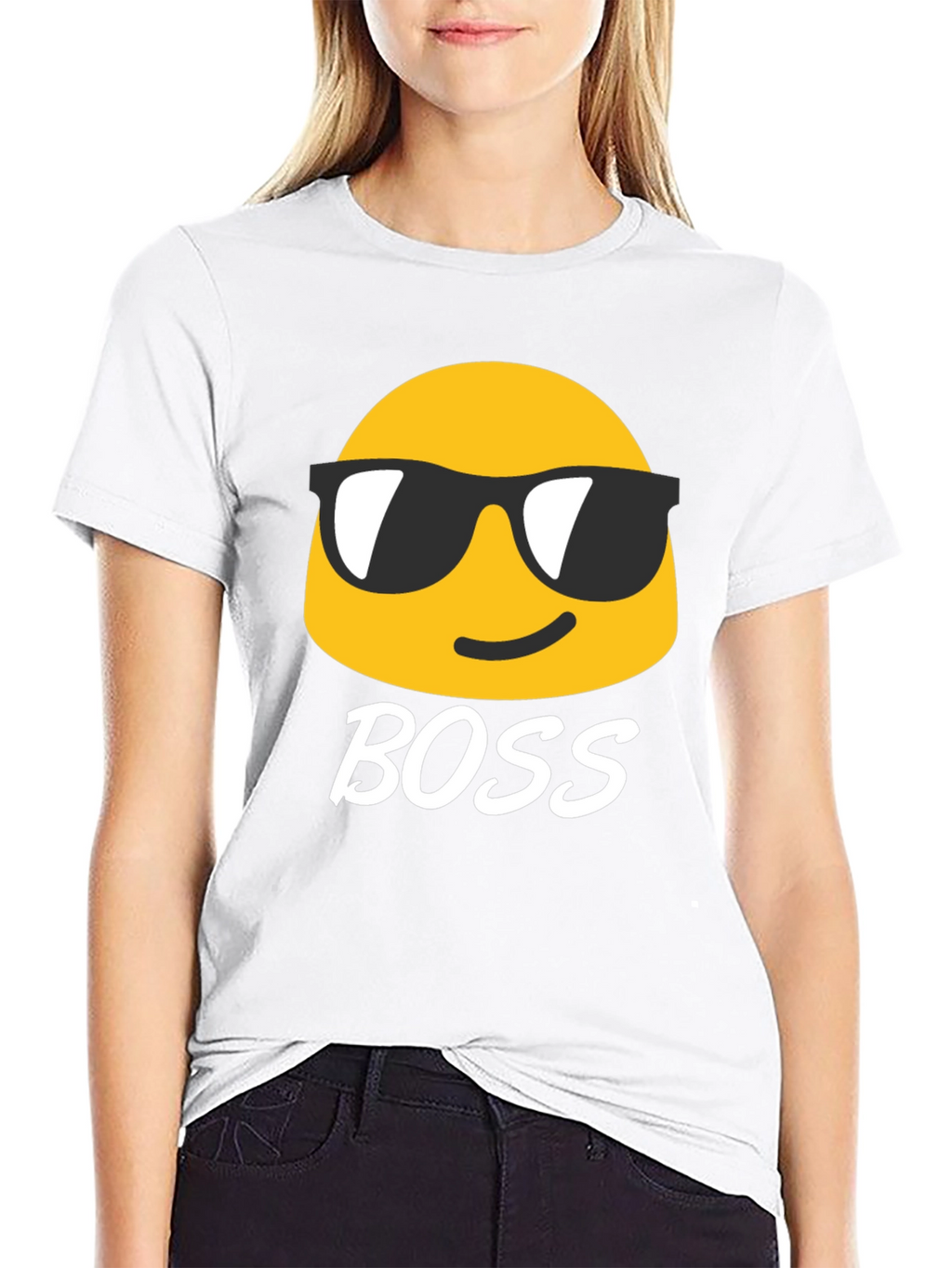 Cool Emoji Boss Black T-Shirt