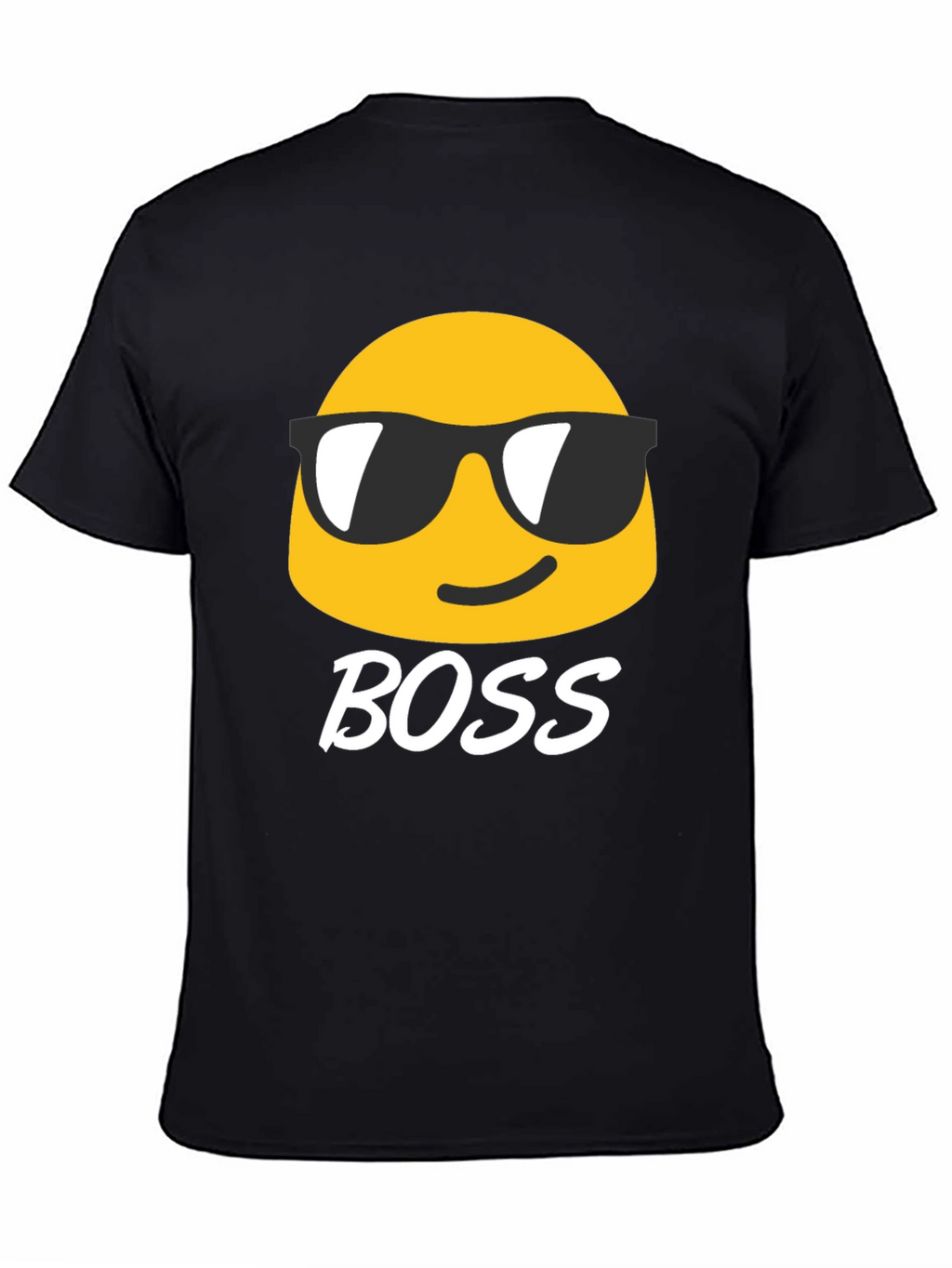 Cool Emoji Boss Black T-Shirt