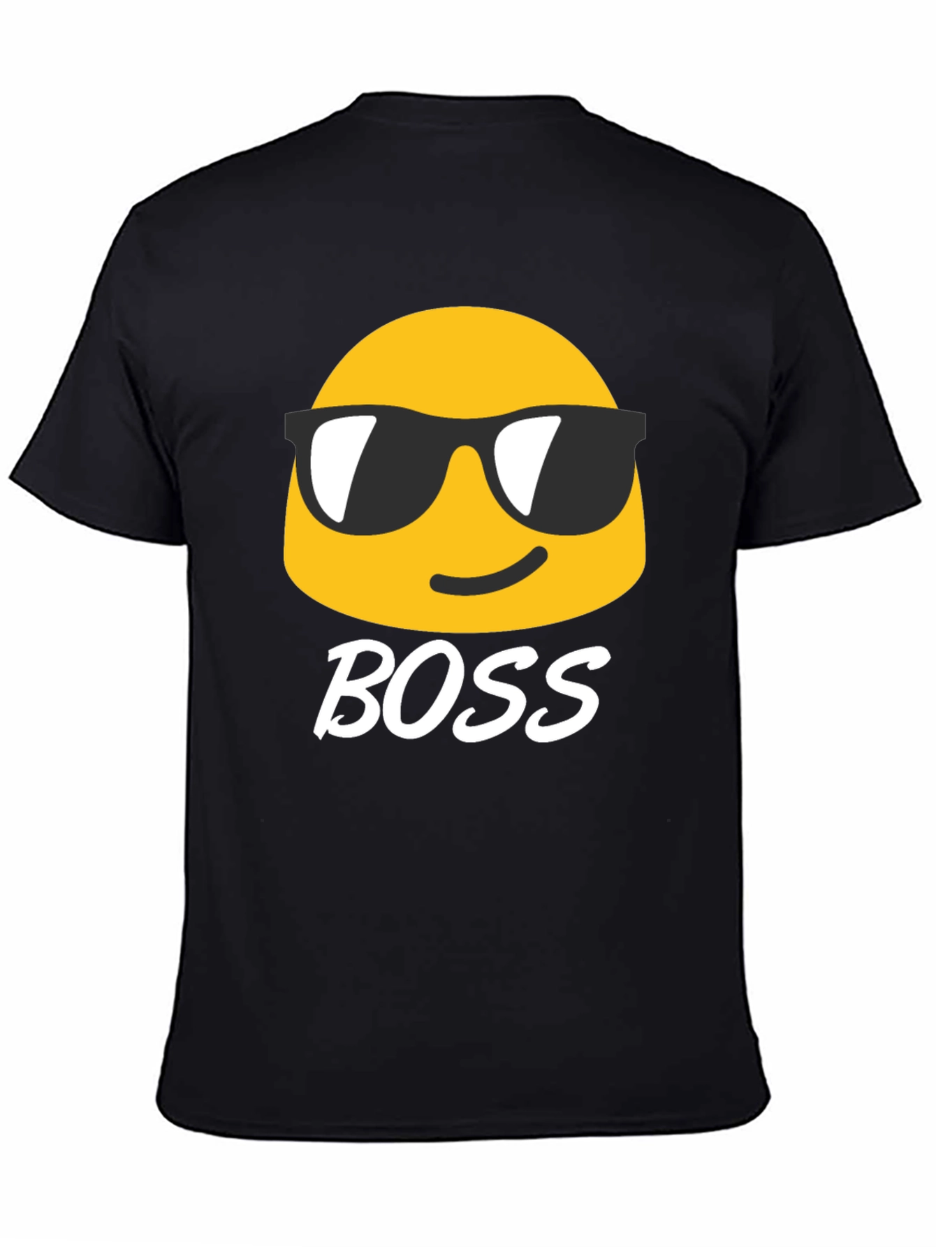 Cool Emoji Boss Black T-Shirt