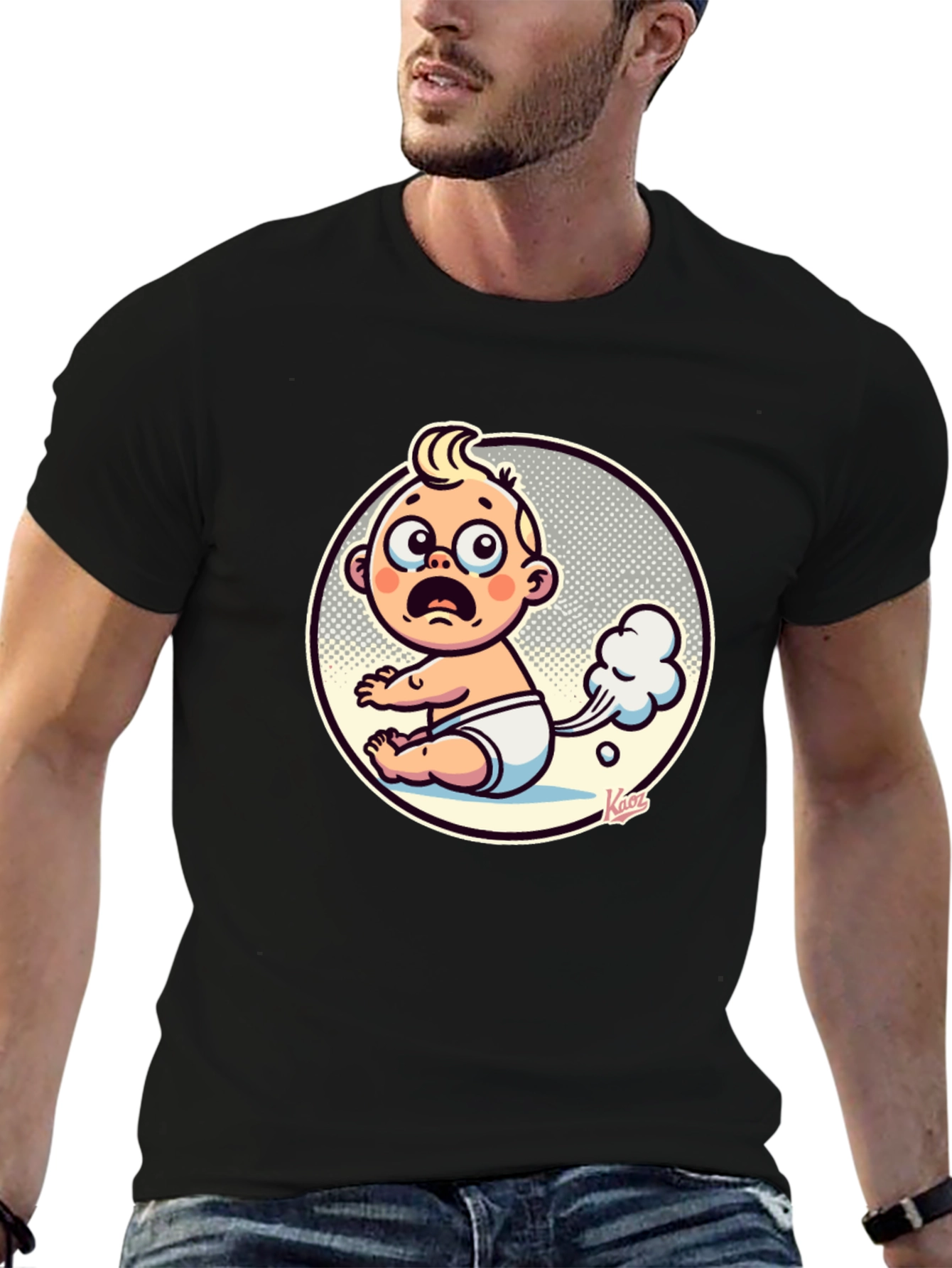 Funny Baby Fart Graphic Tee - Unisex Black T-Shirt