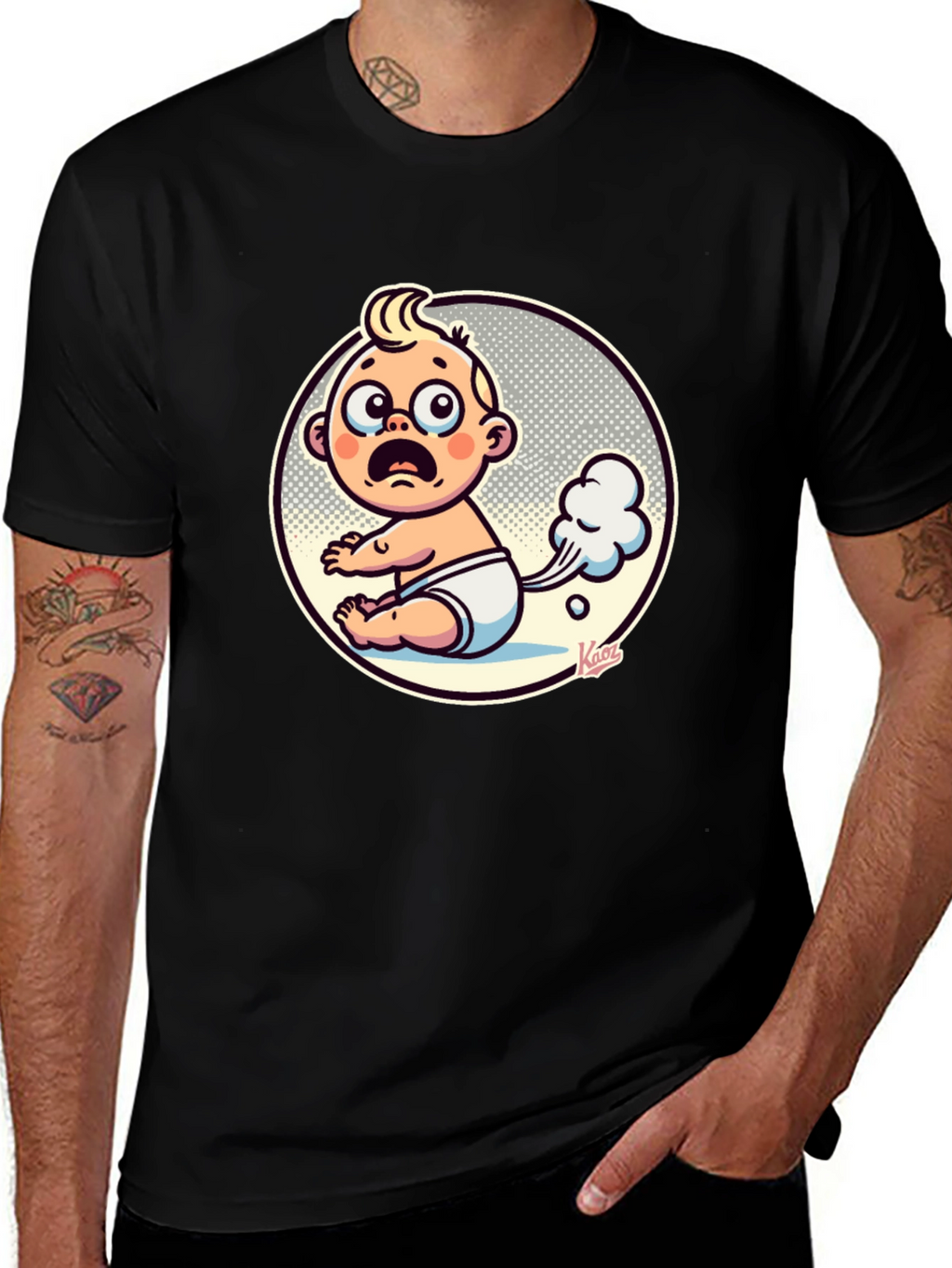 Funny Baby Fart Graphic Tee - Unisex Black T-Shirt