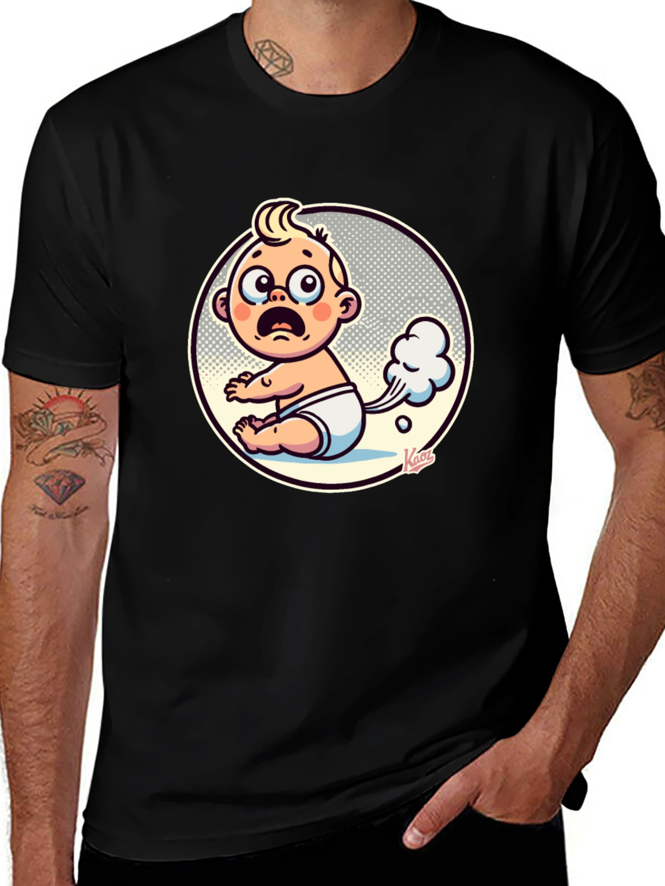 Funny Baby Fart Graphic Tee - Unisex Black T-Shirt