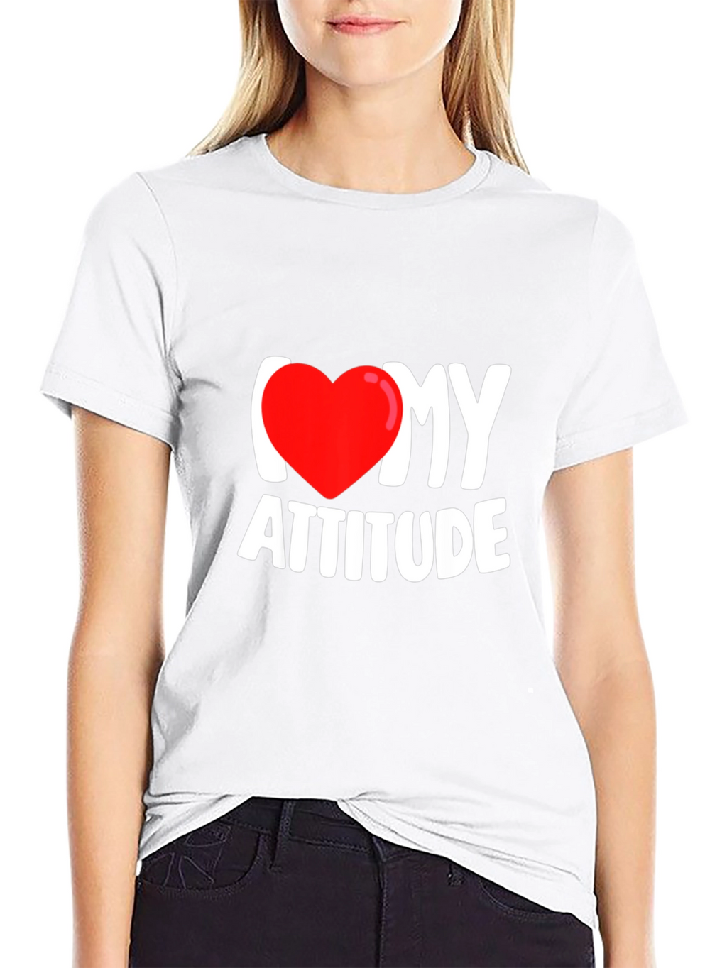 I Heart My Attitude Black Graphic Tee