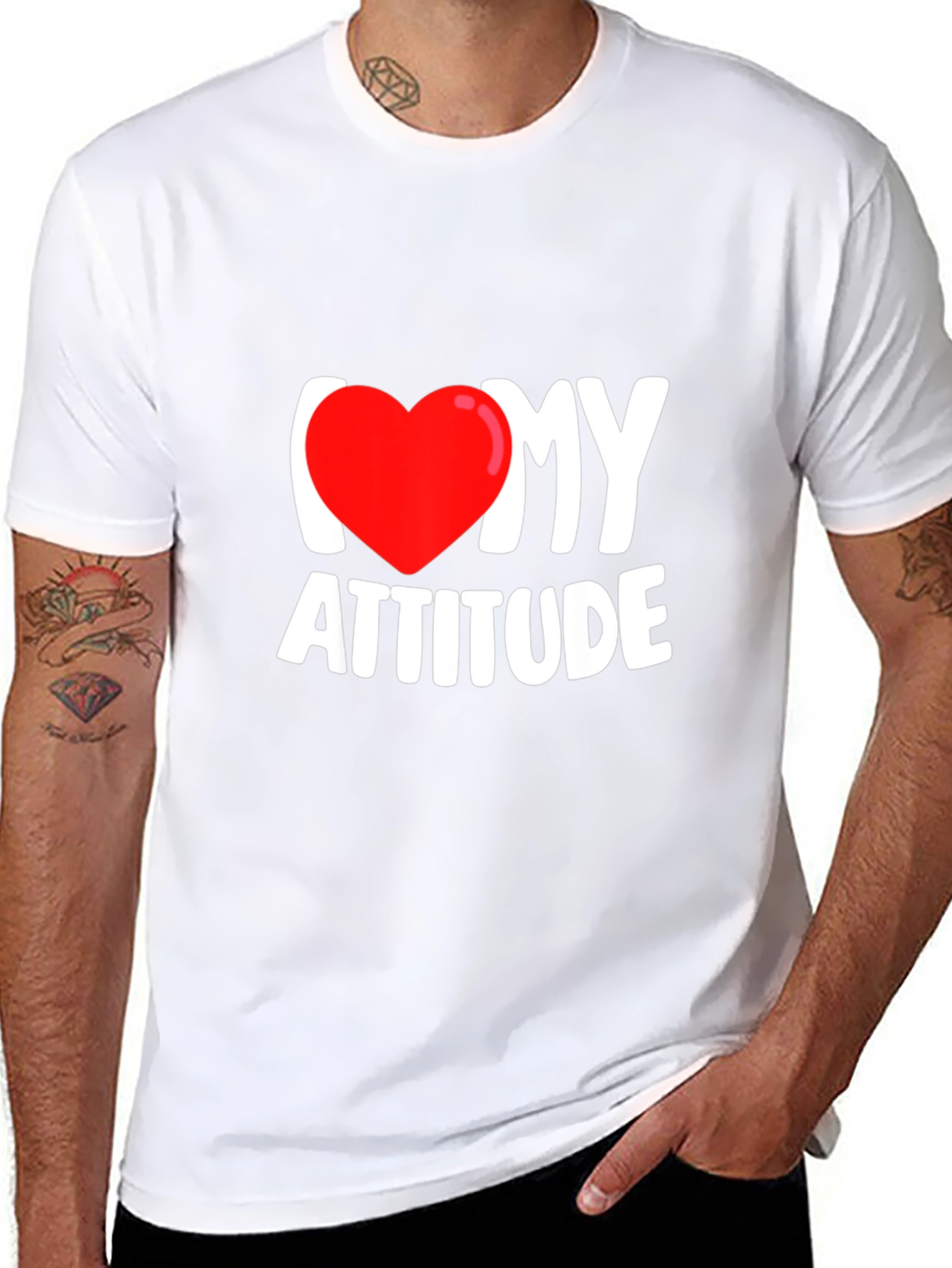 I Heart My Attitude Black Graphic Tee