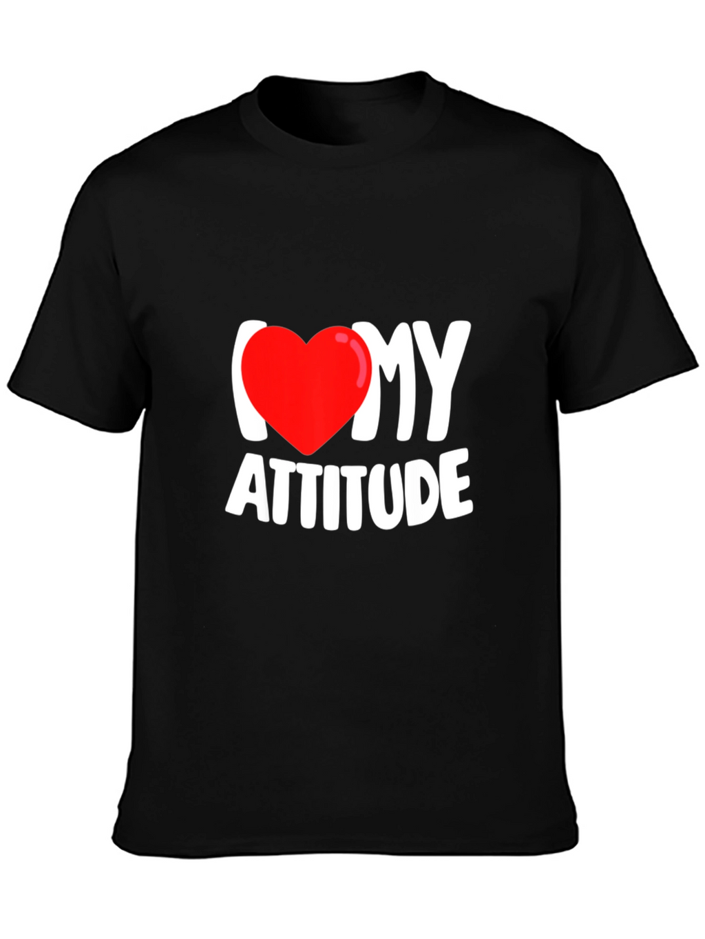 I Heart My Attitude Black Graphic Tee