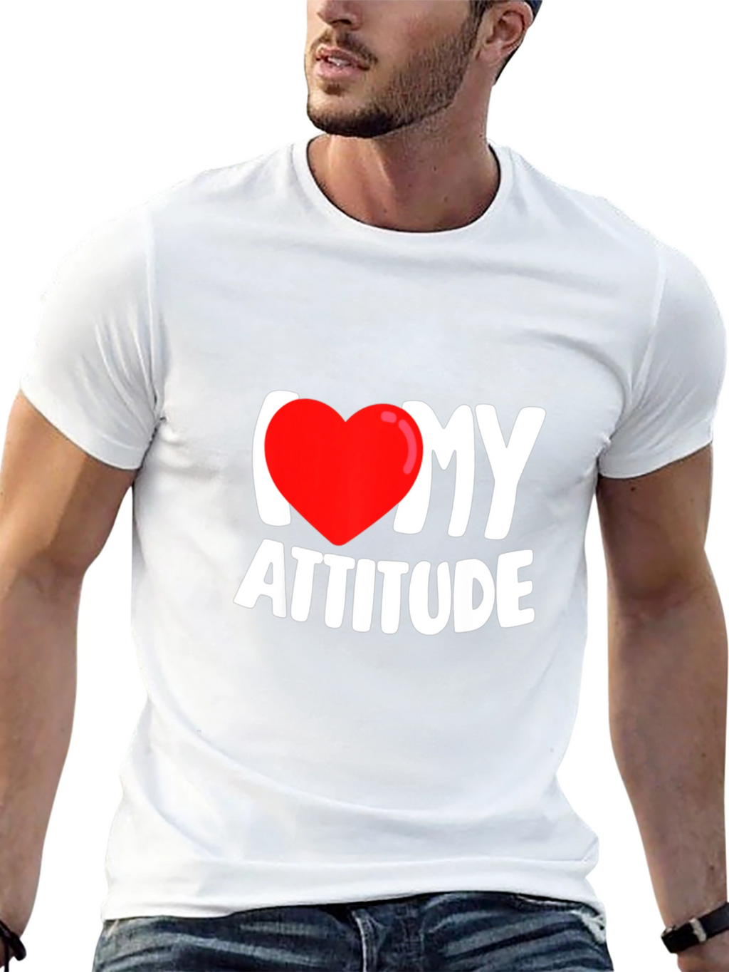 I Heart My Attitude Black Graphic Tee