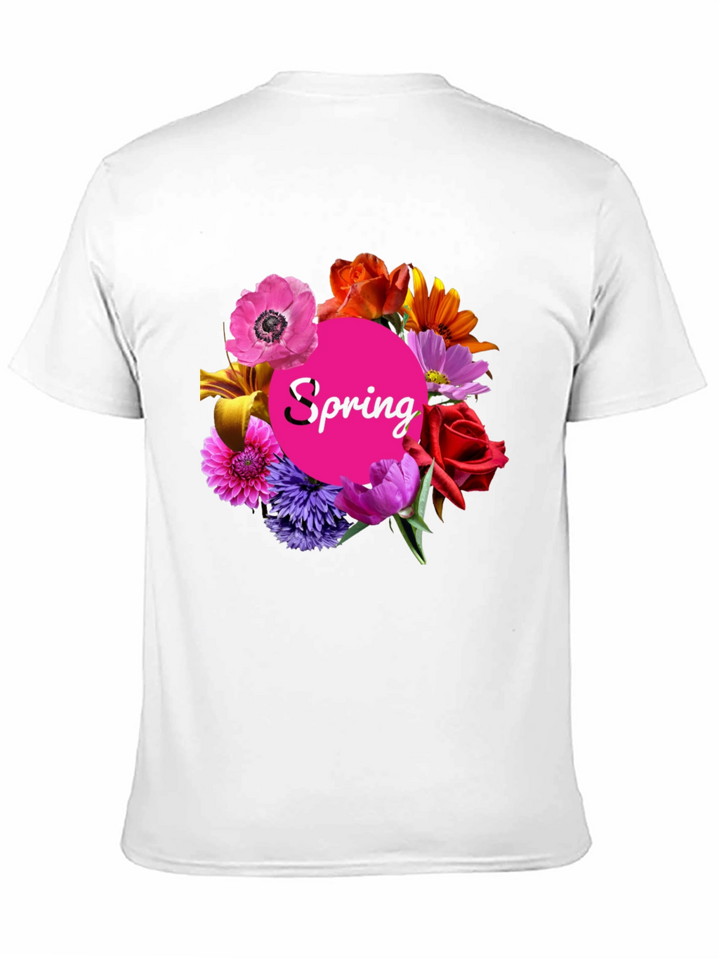 Spring Floral Black T-Shirt