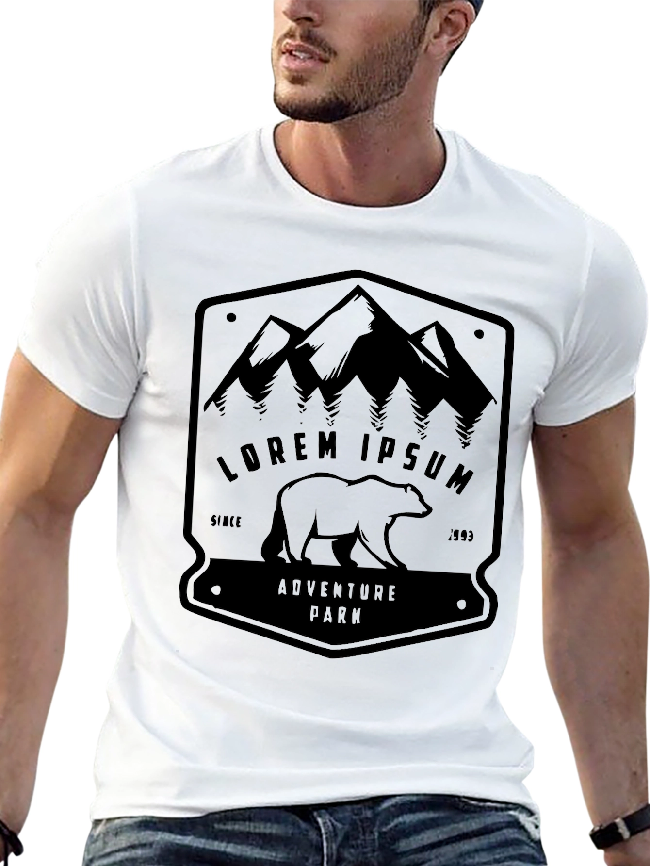 Adventure Park Graphic Tee - Mountain & Bear Design