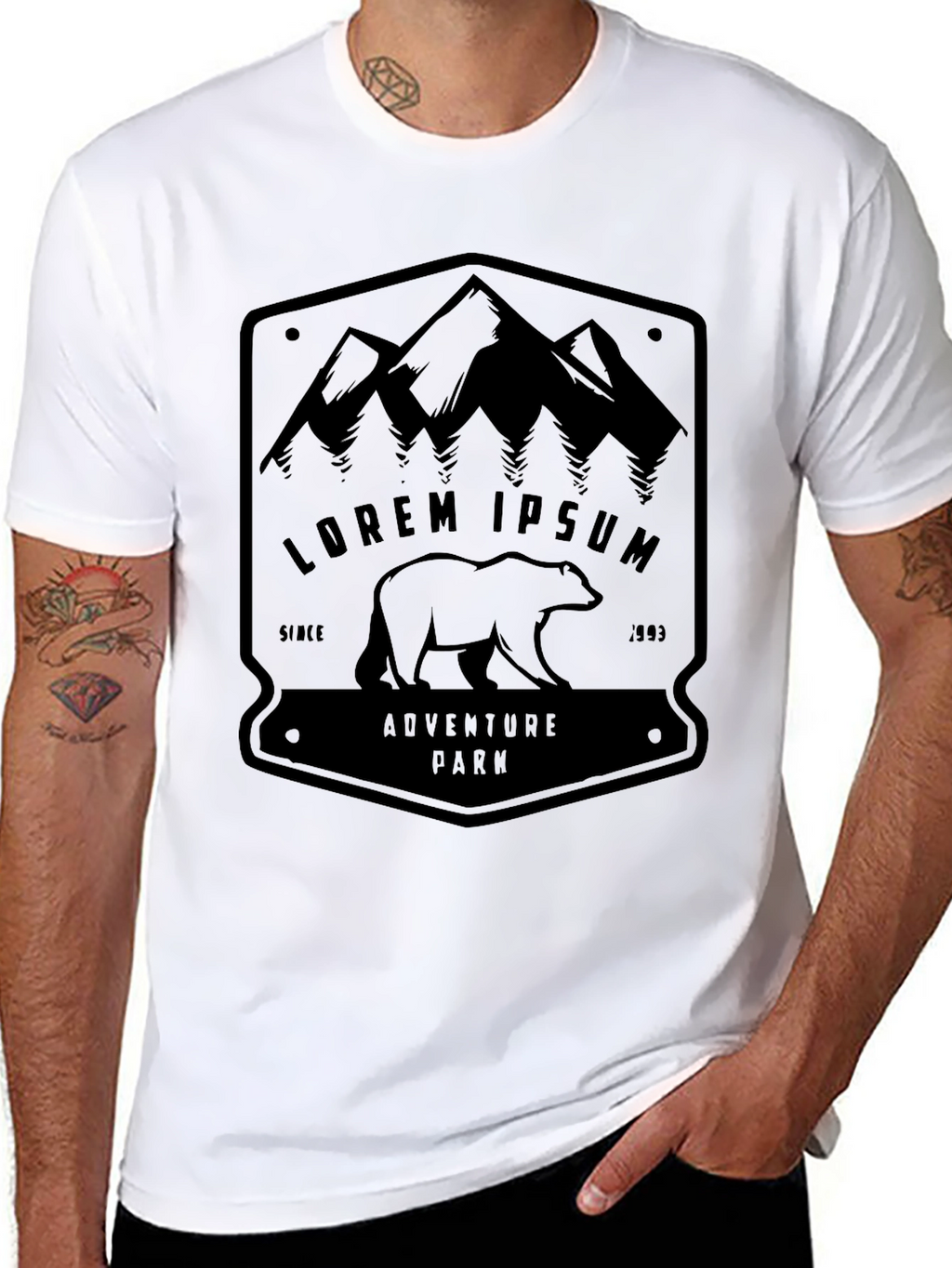 Adventure Park Graphic Tee - Mountain & Bear Design