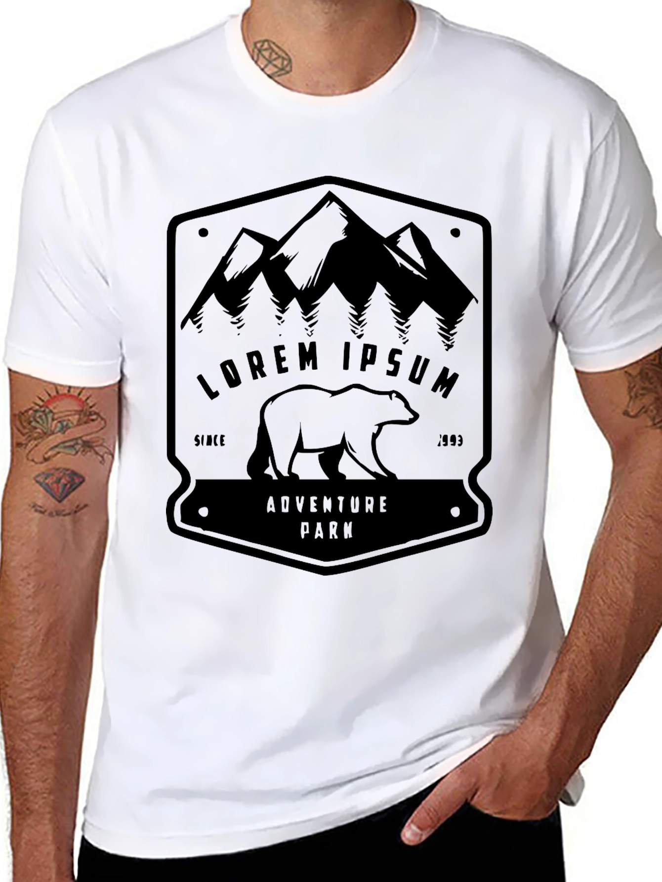 Adventure Park Graphic Tee - Mountain & Bear Design