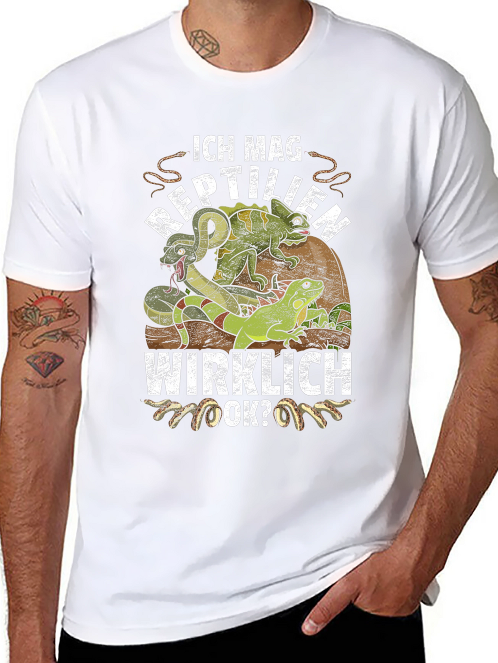 Ich Mag Reptilien T-Shirt - Reptile Lover Tee