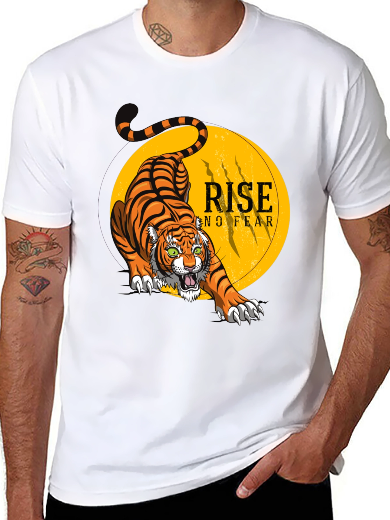 Rise No Fear Tiger Graphic Tee - Black T-Shirt