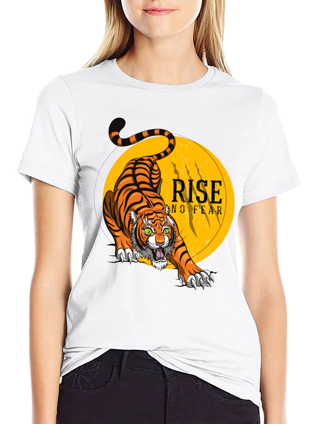 Rise No Fear Tiger Graphic Tee - Black T-Shirt