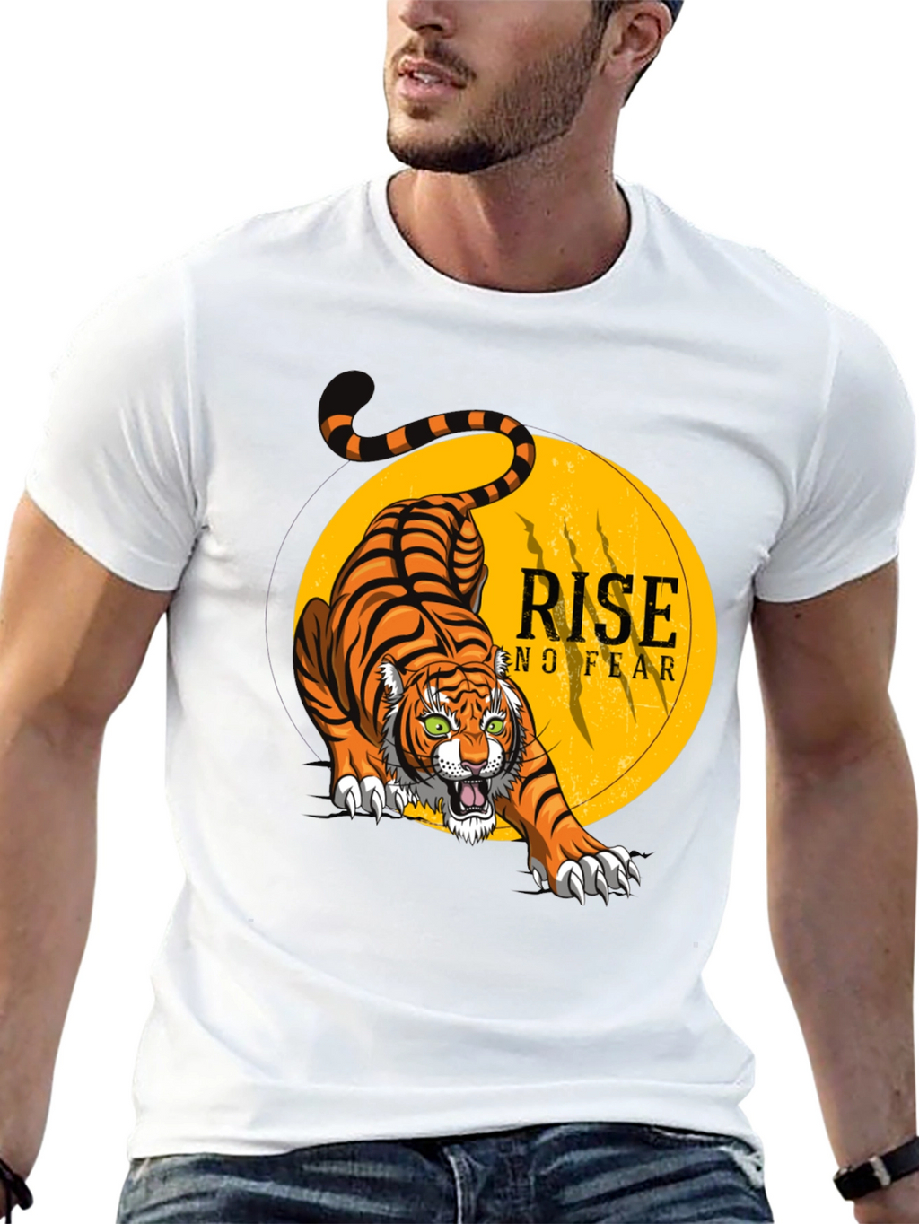 Rise No Fear Tiger Graphic Tee - Black T-Shirt