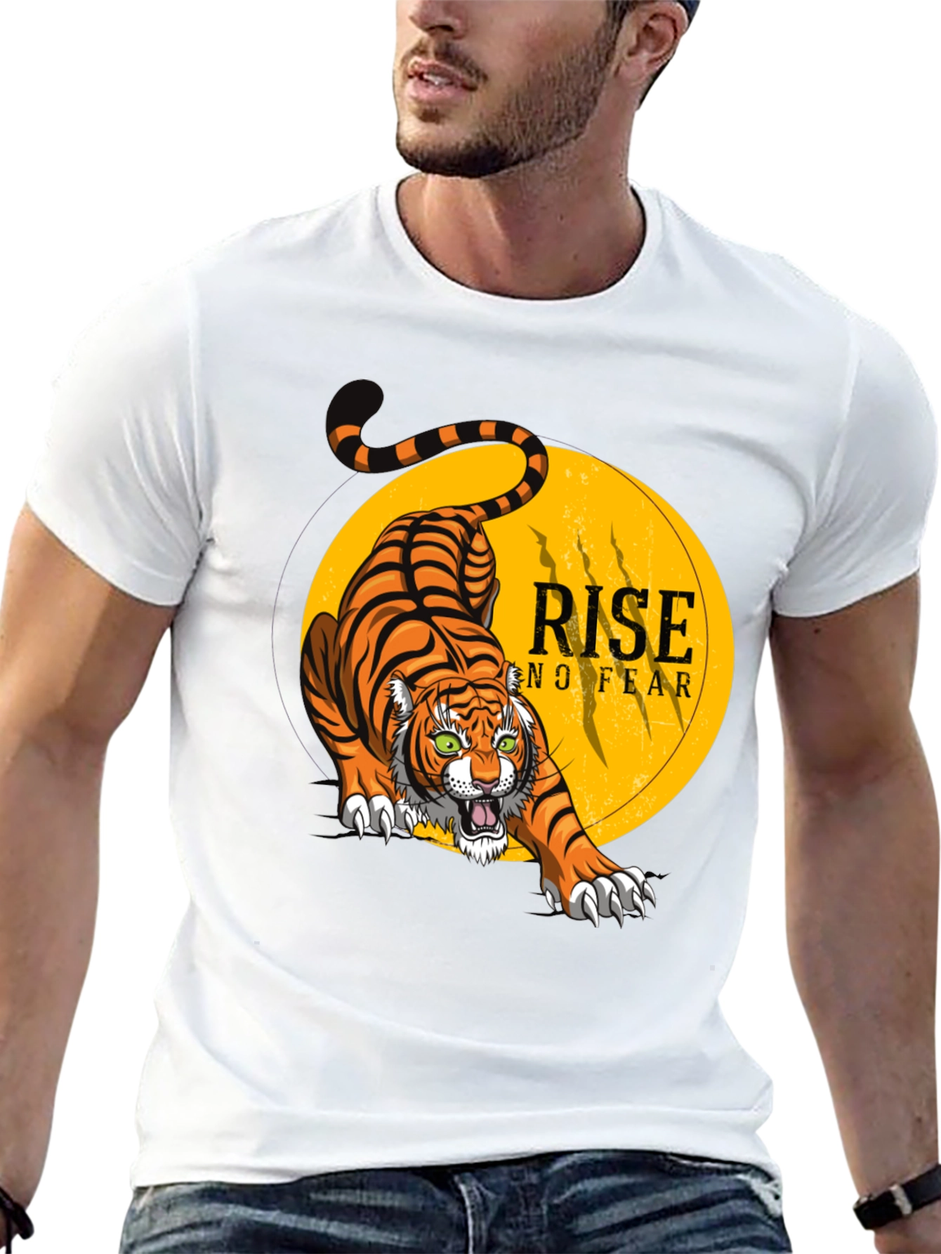 Rise No Fear Tiger Graphic Tee - Black T-Shirt