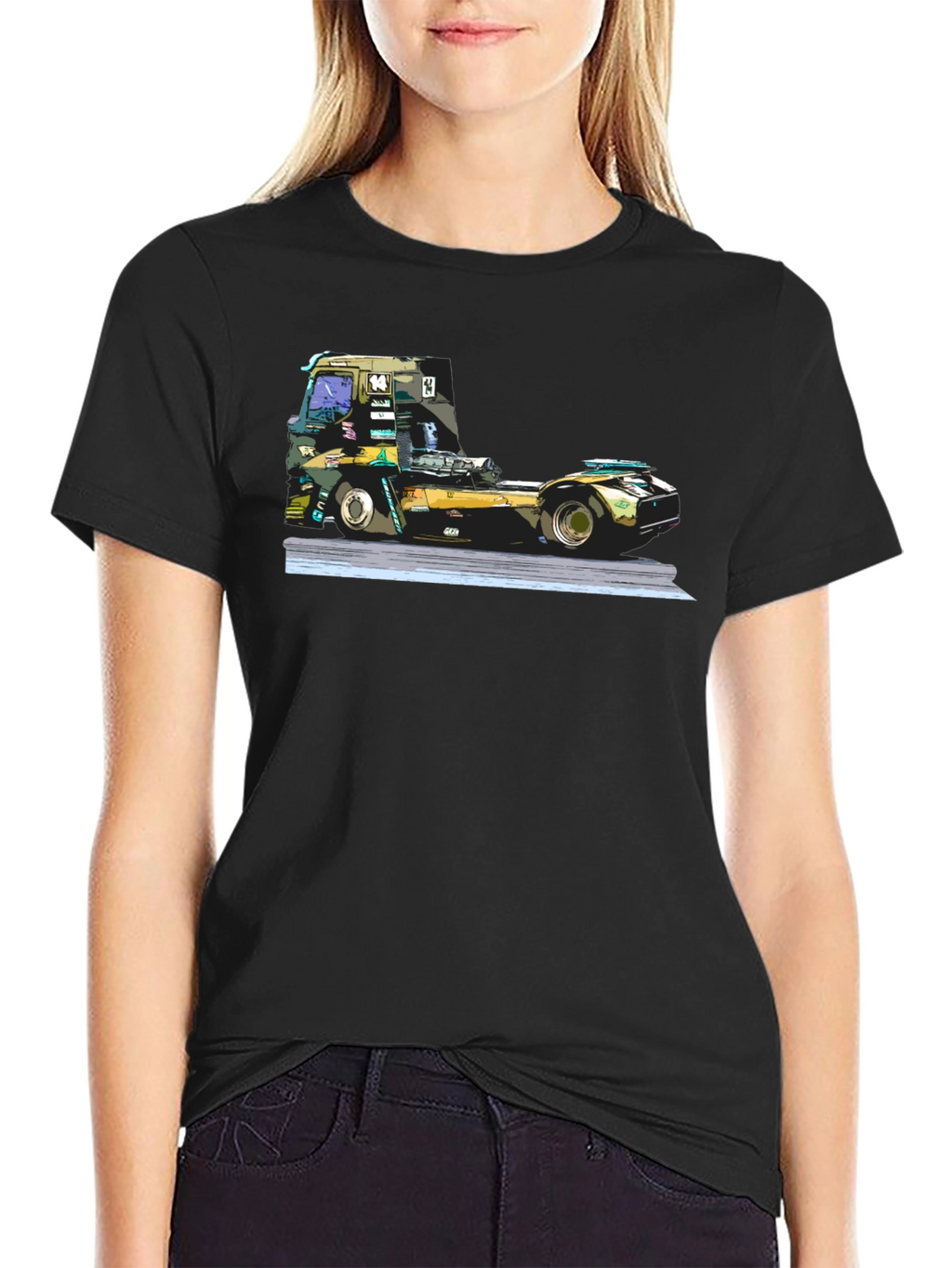Truck Race T-Shirt - Black Graphic Tee