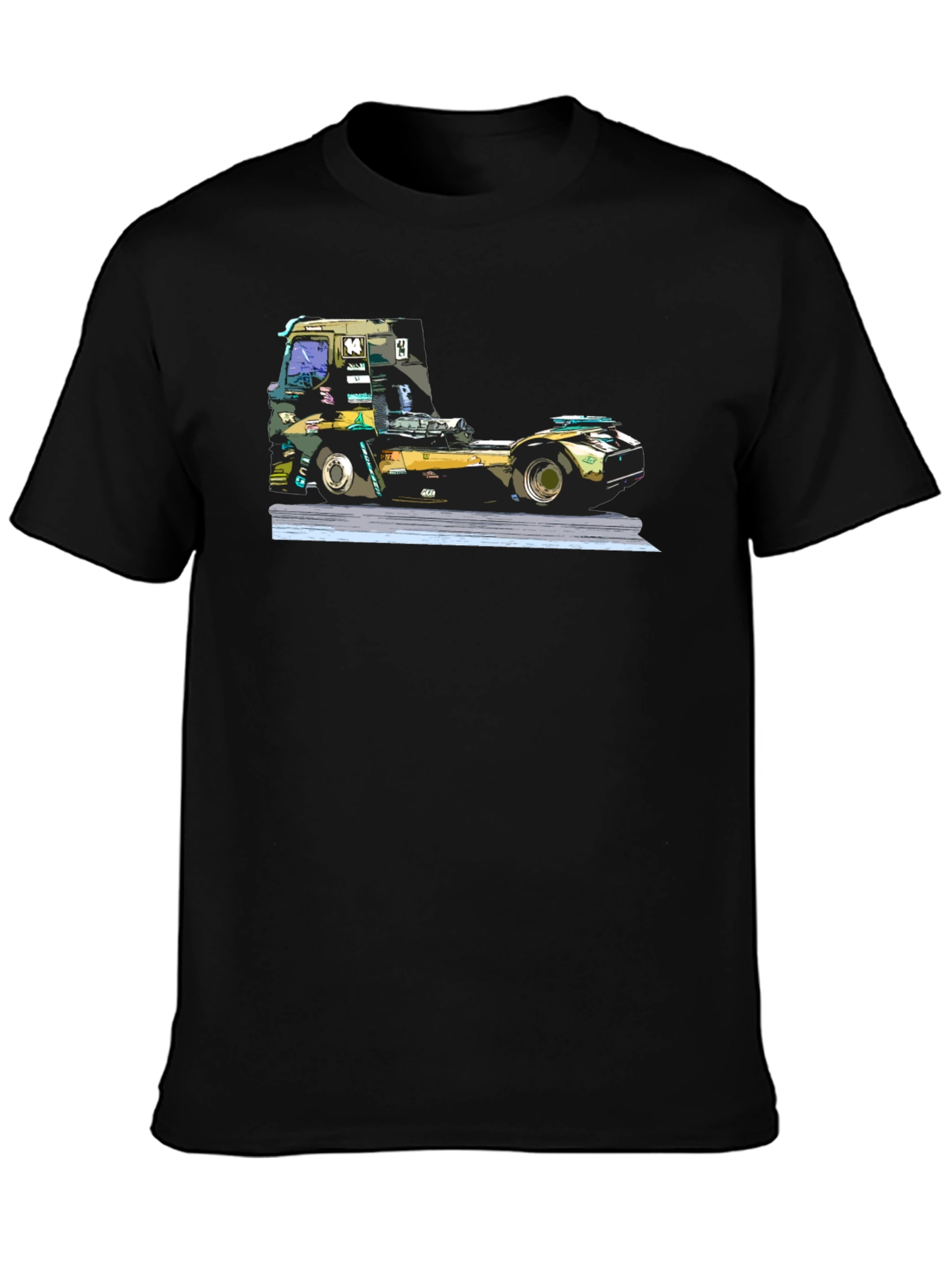 Truck Race T-Shirt - Black Graphic Tee