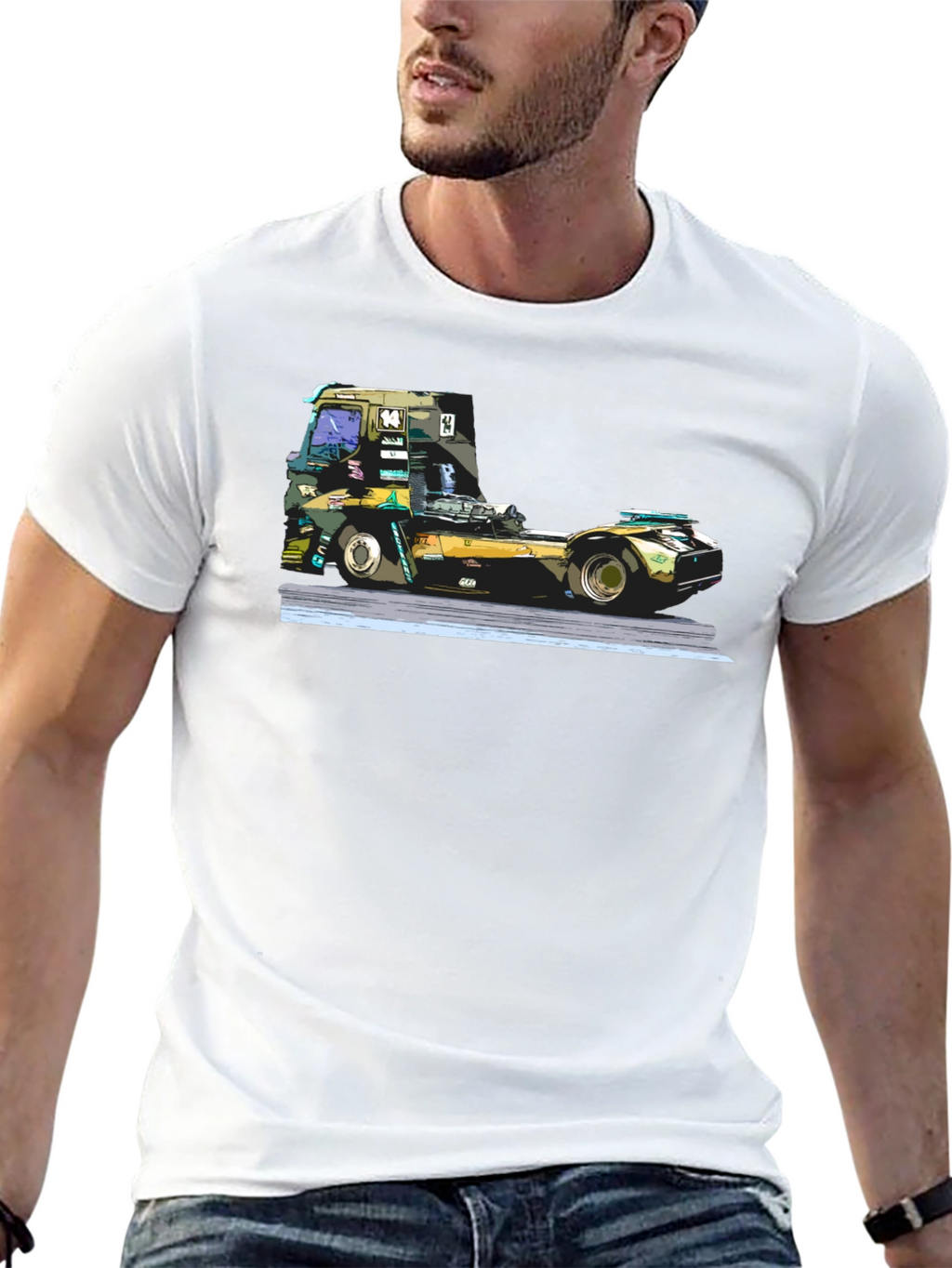 Truck Race T-Shirt - Black Graphic Tee