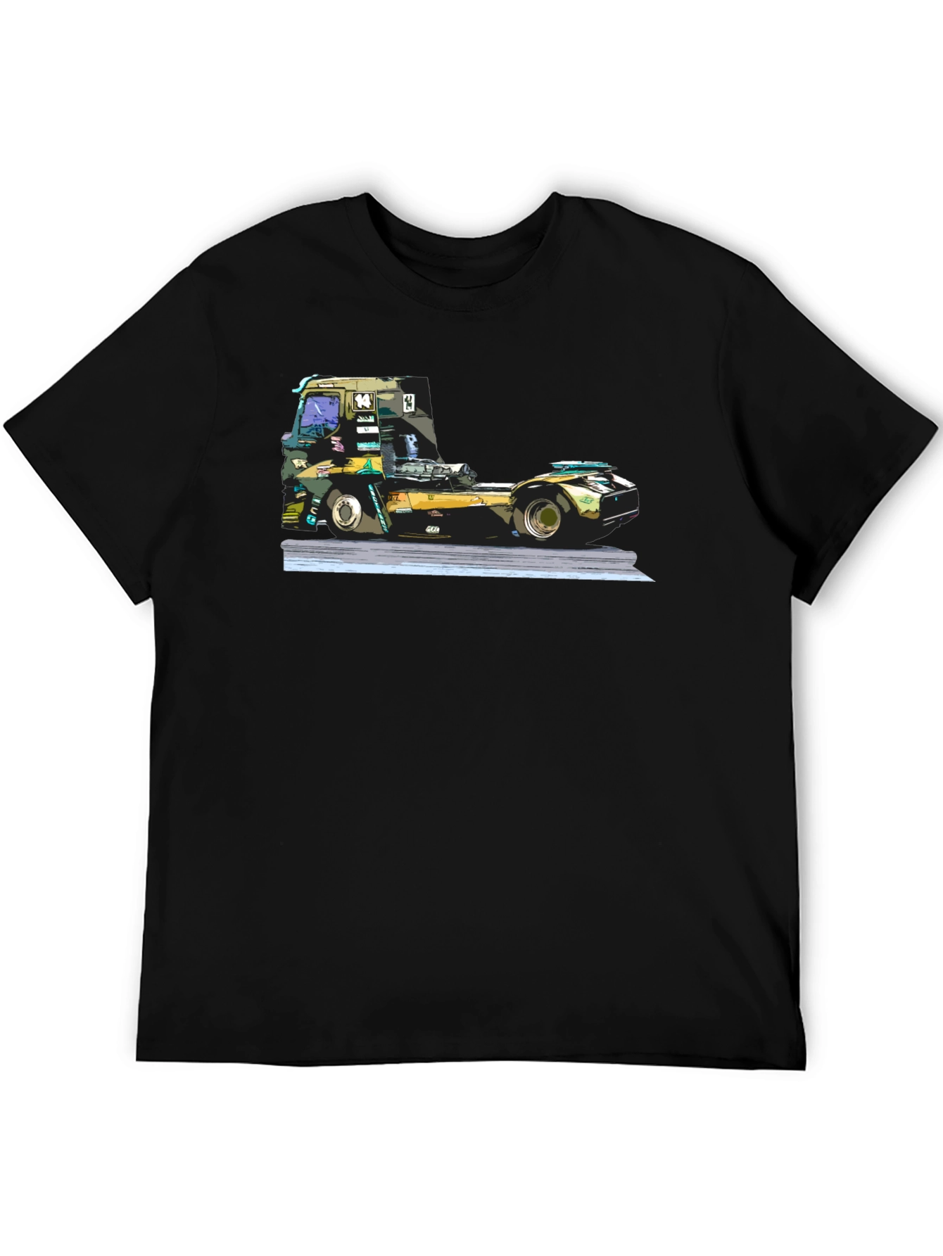 Truck Race T-Shirt - Black Graphic Tee