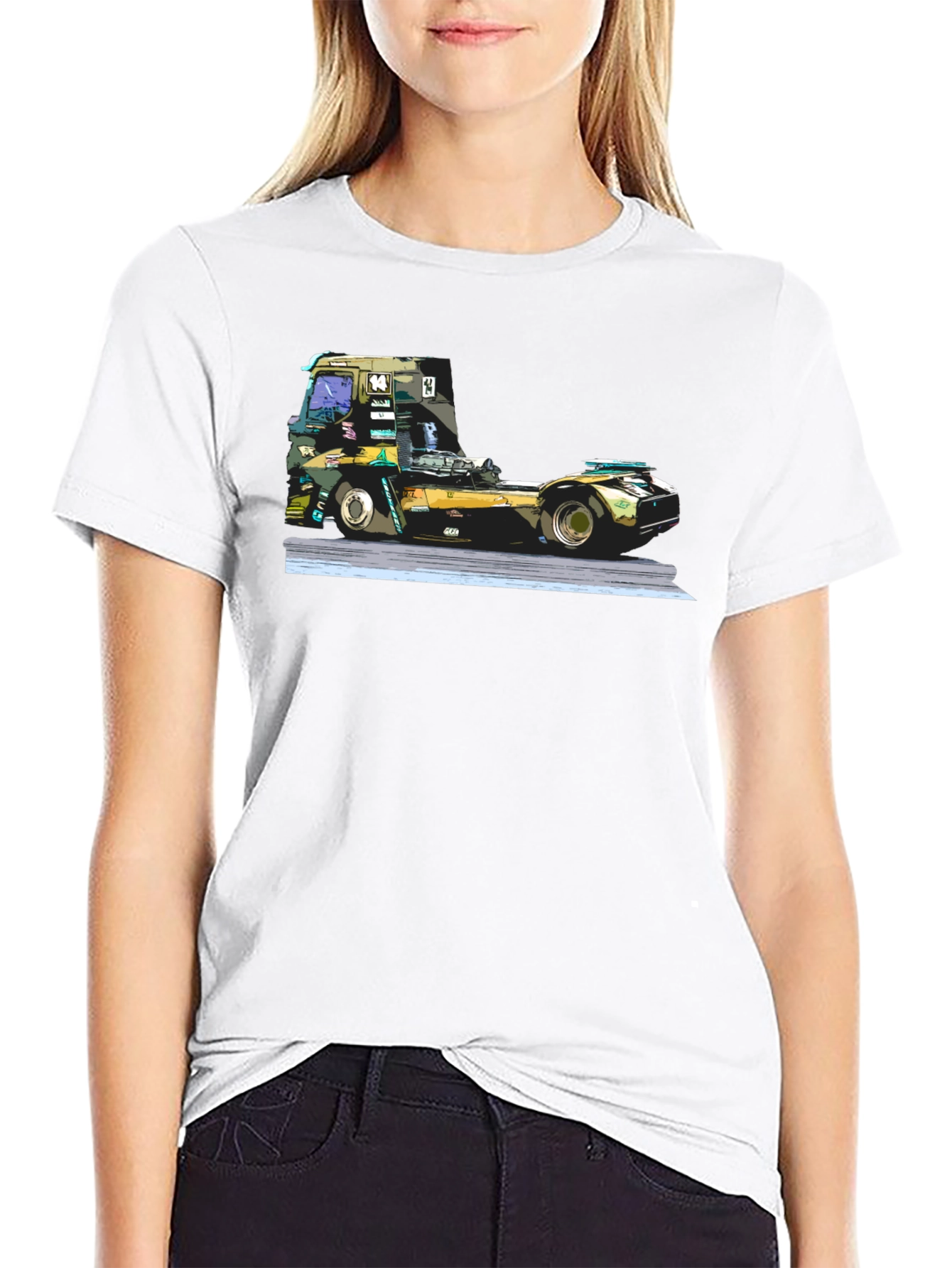 Truck Race T-Shirt - Black Graphic Tee