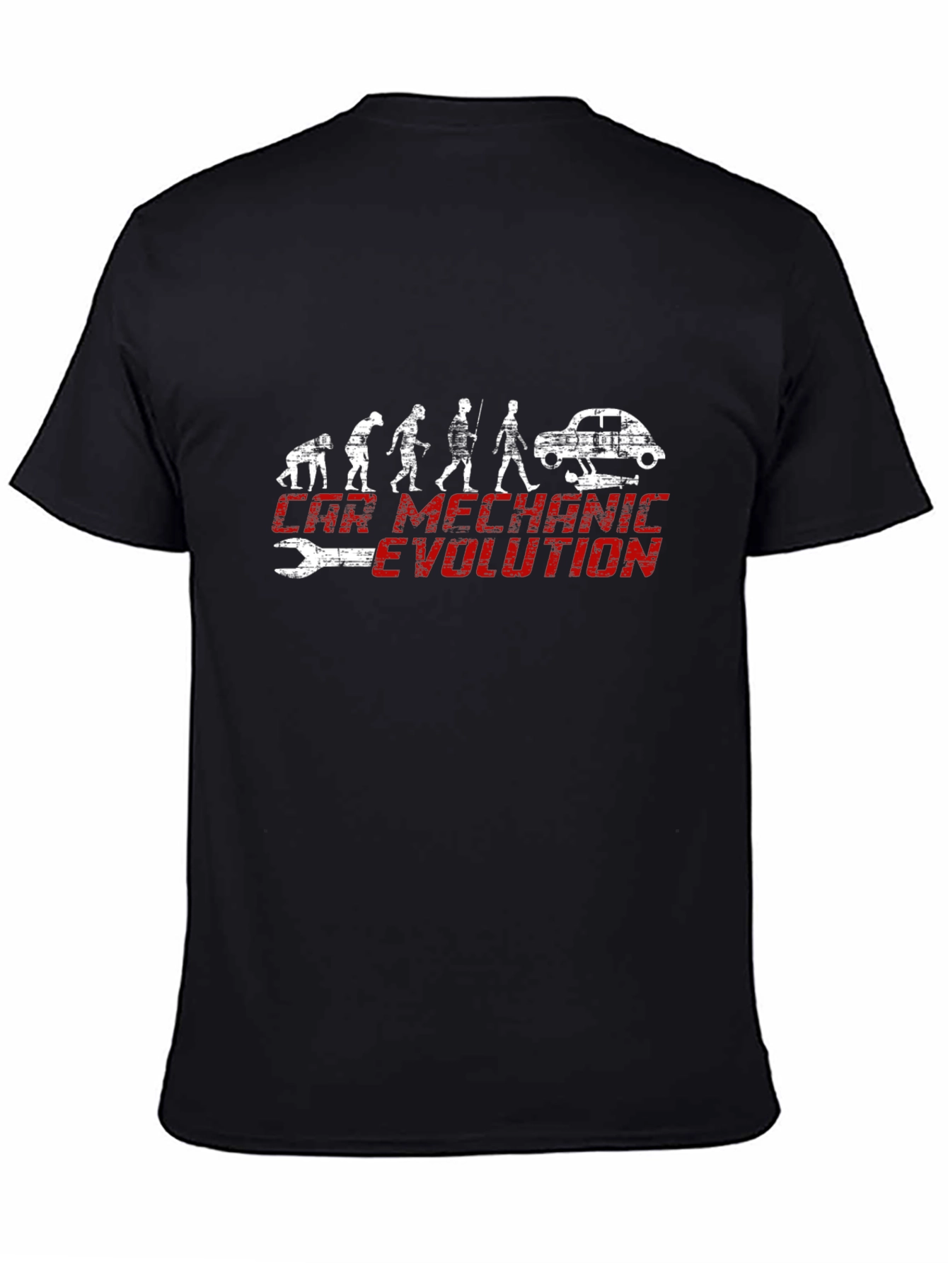 Car Mechanic Evolution Black Graphic Tee