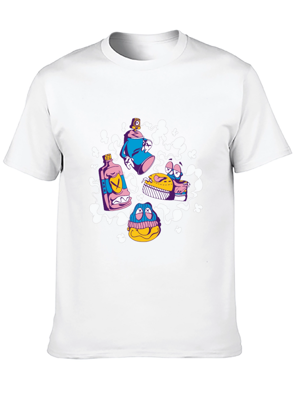 Cartoon Graffiti Black T-Shirt