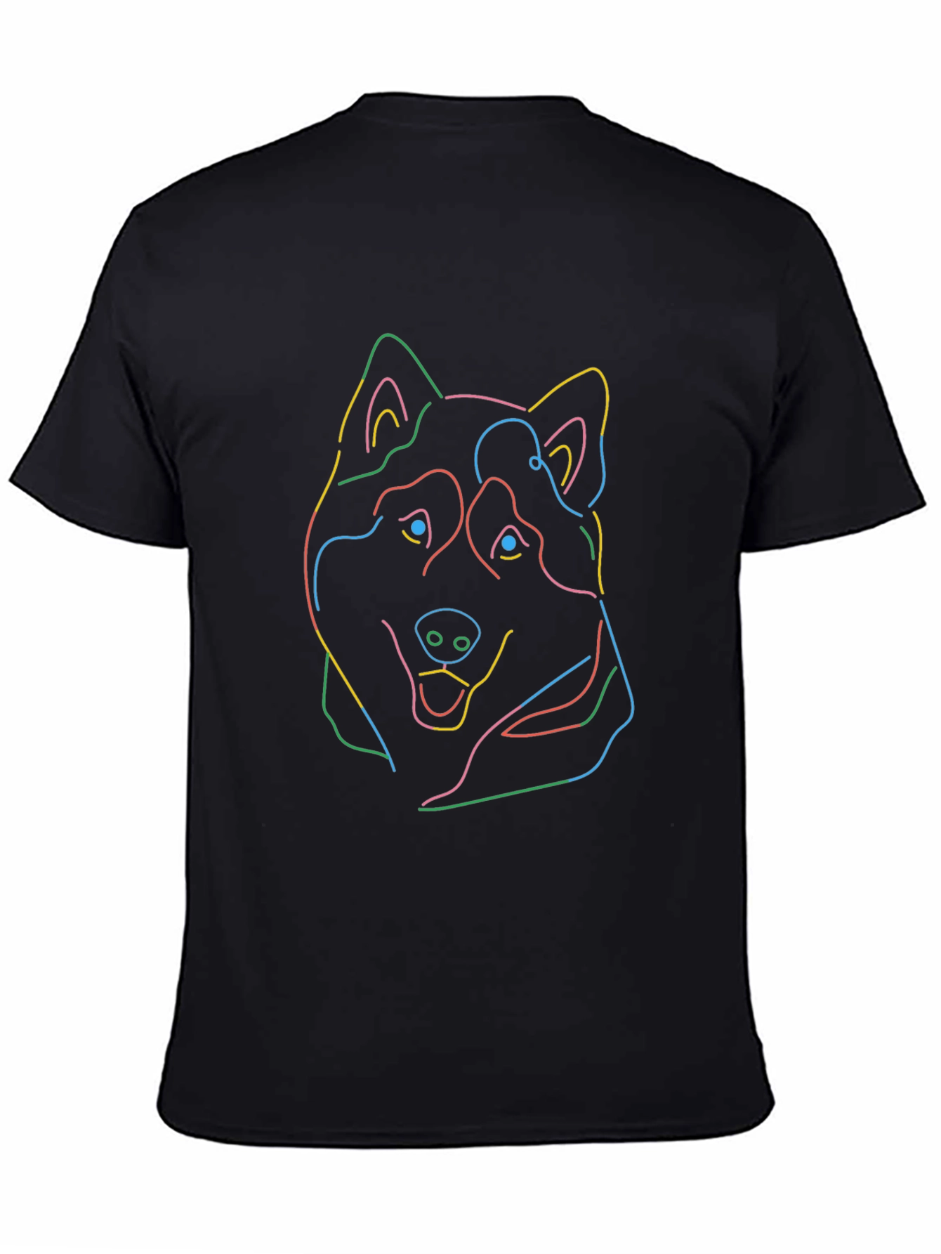 Abstract Dog Outline Black Tee