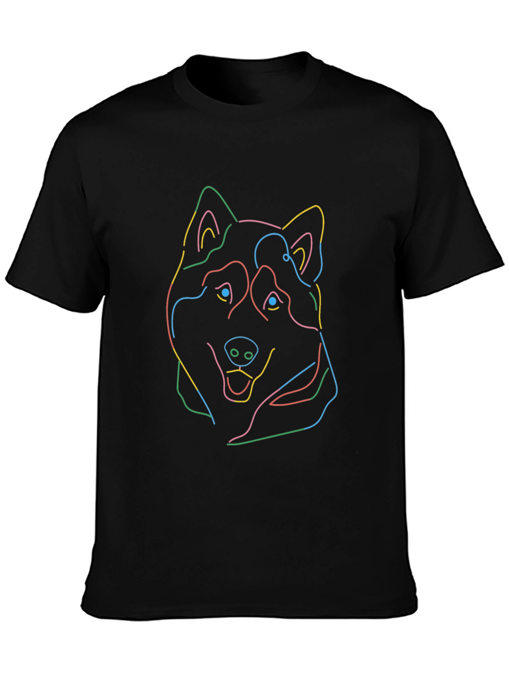 Abstract Dog Outline Black Tee