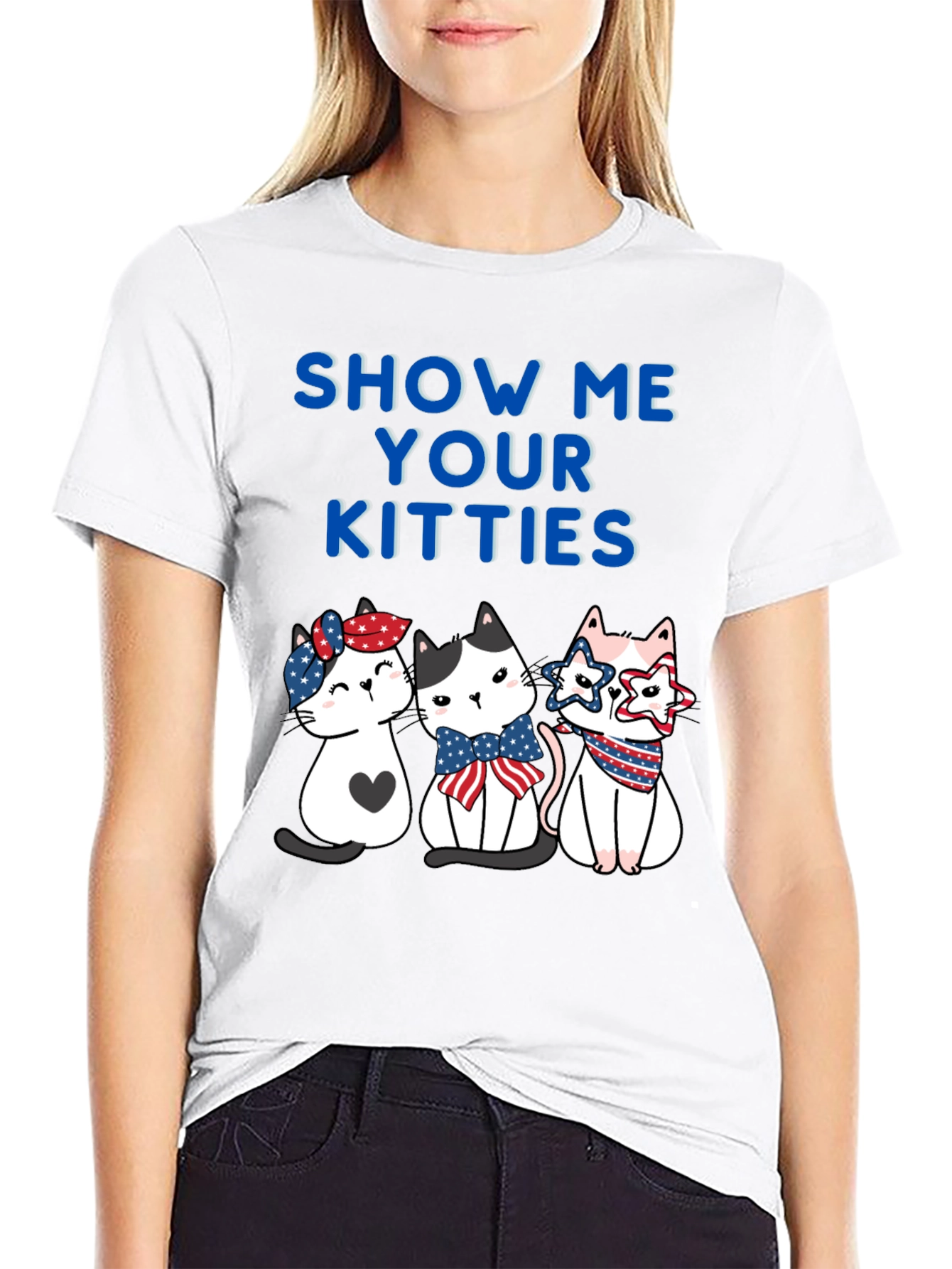Show Me Your Kitties Patriotic T-Shirt