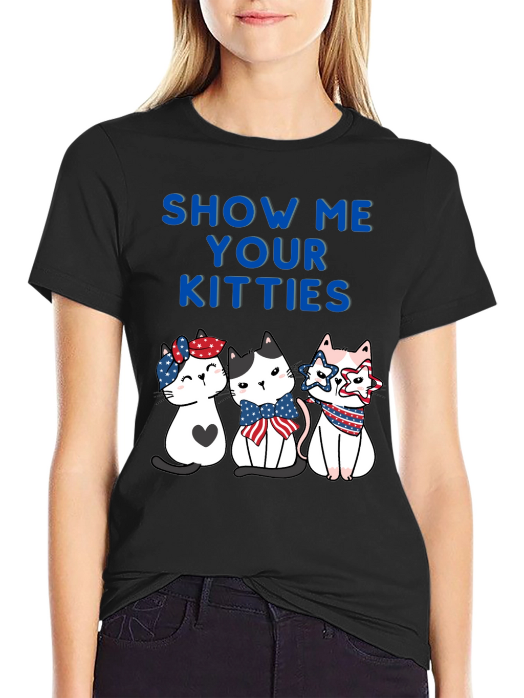 Show Me Your Kitties Patriotic T-Shirt