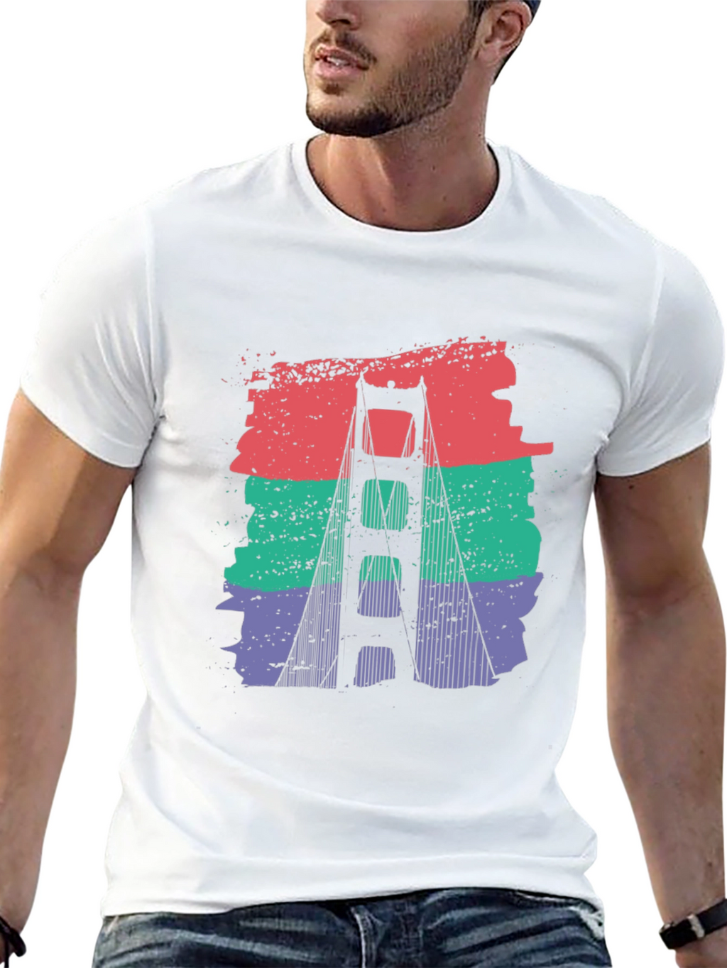 Golden Gate Bridge Retro Graphic T-Shirt