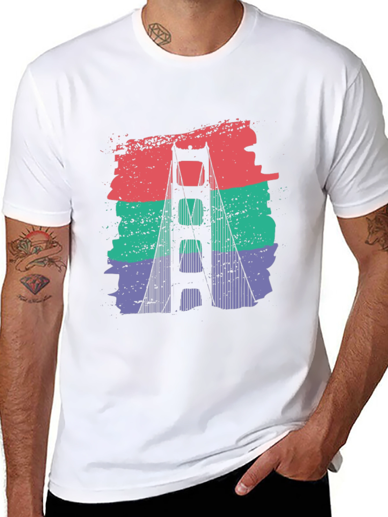 Golden Gate Bridge Retro Graphic T-Shirt