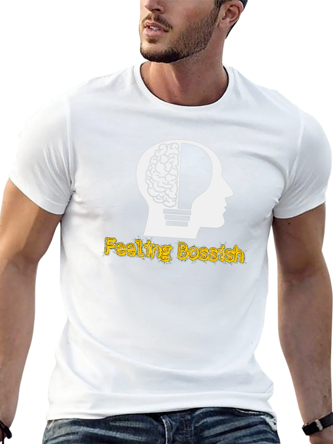 Feeling Bossish Brain Lightbulb Black T-Shirt