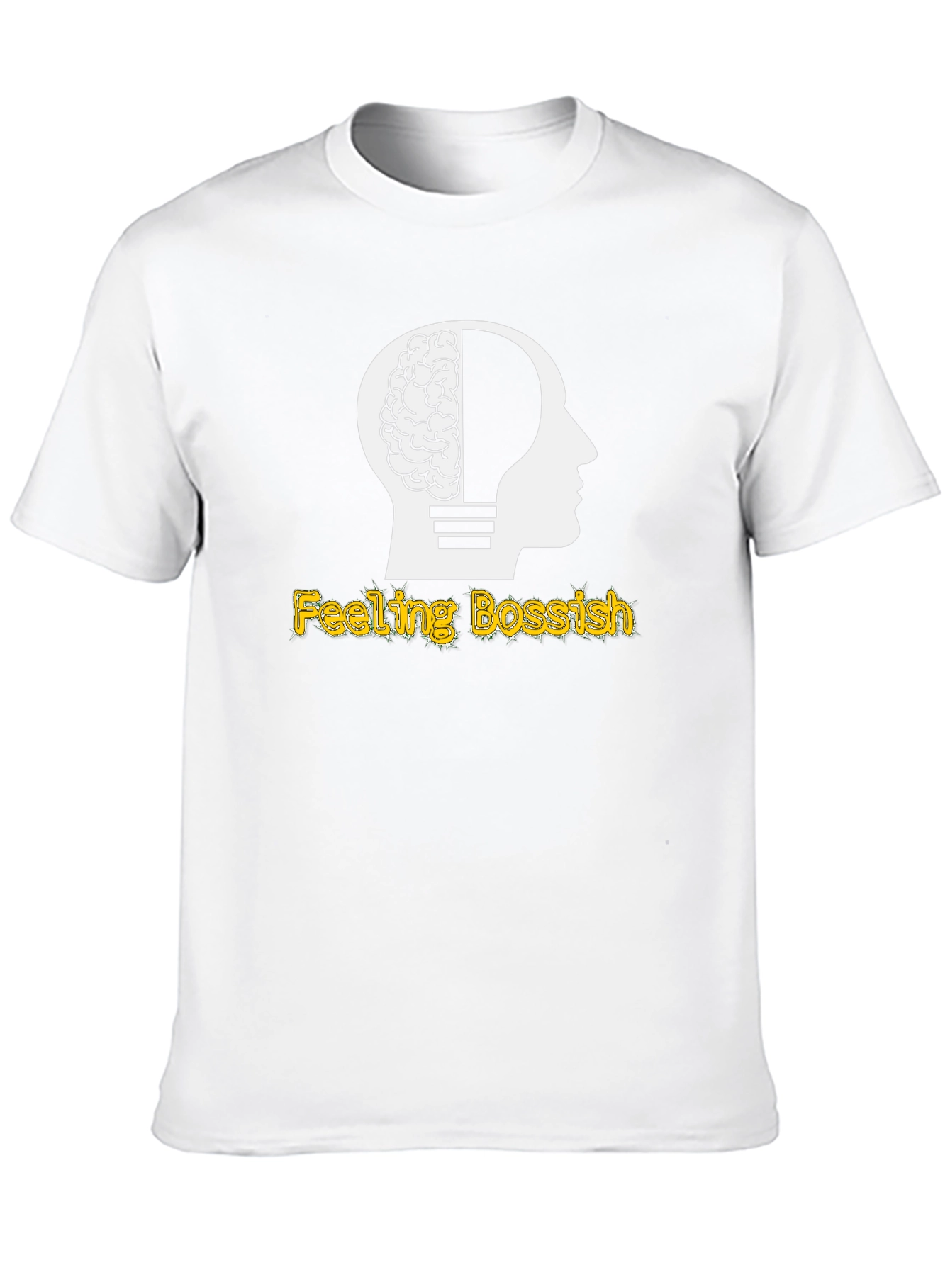 Feeling Bossish Brain Lightbulb Black T-Shirt