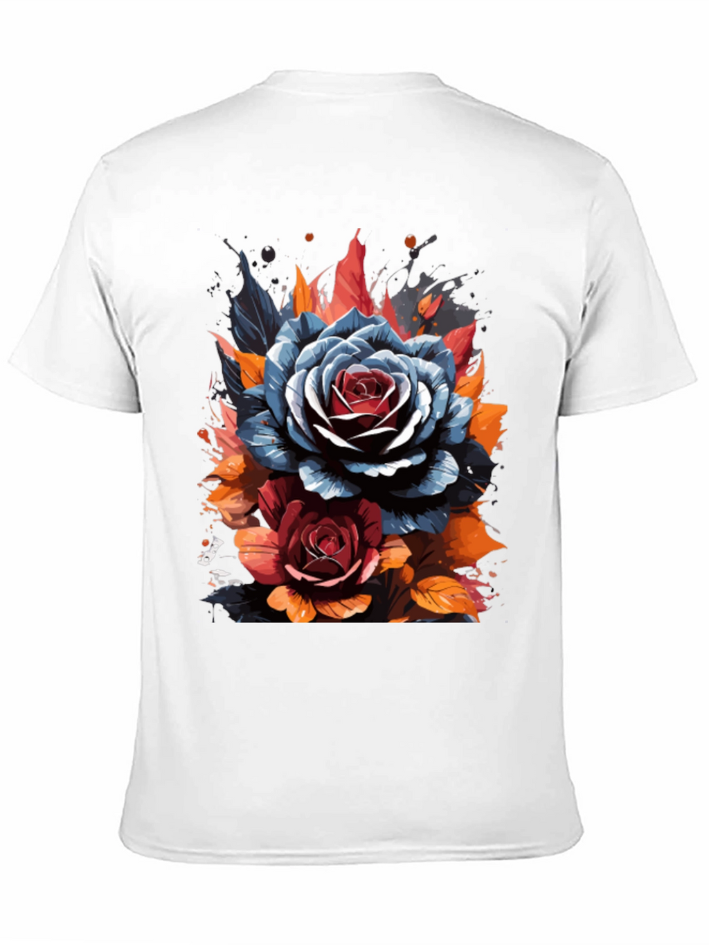 Floral Rose Graphic Black T-Shirt