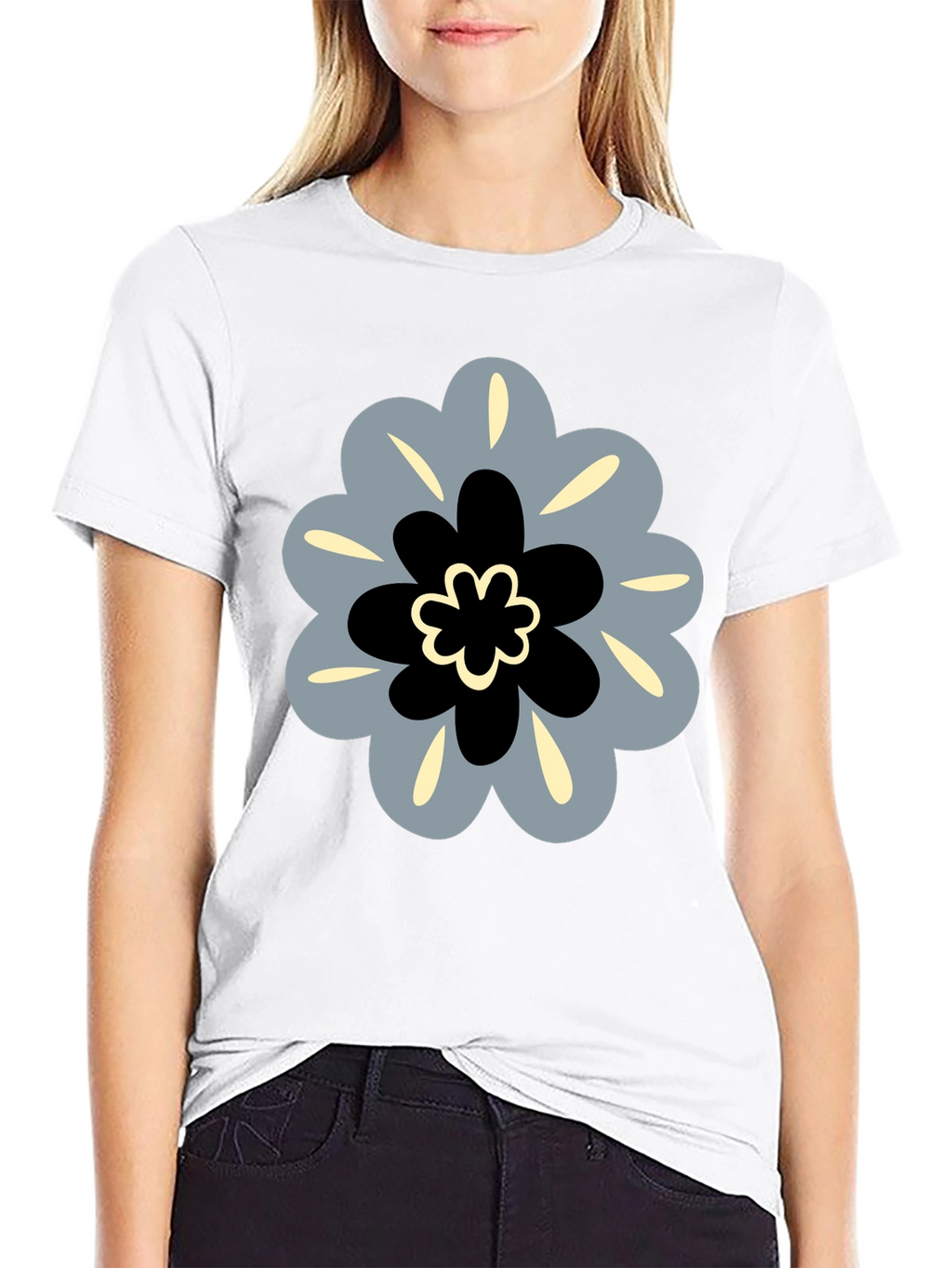 Modern Floral Tee - Stylish Graphic Print Shirt