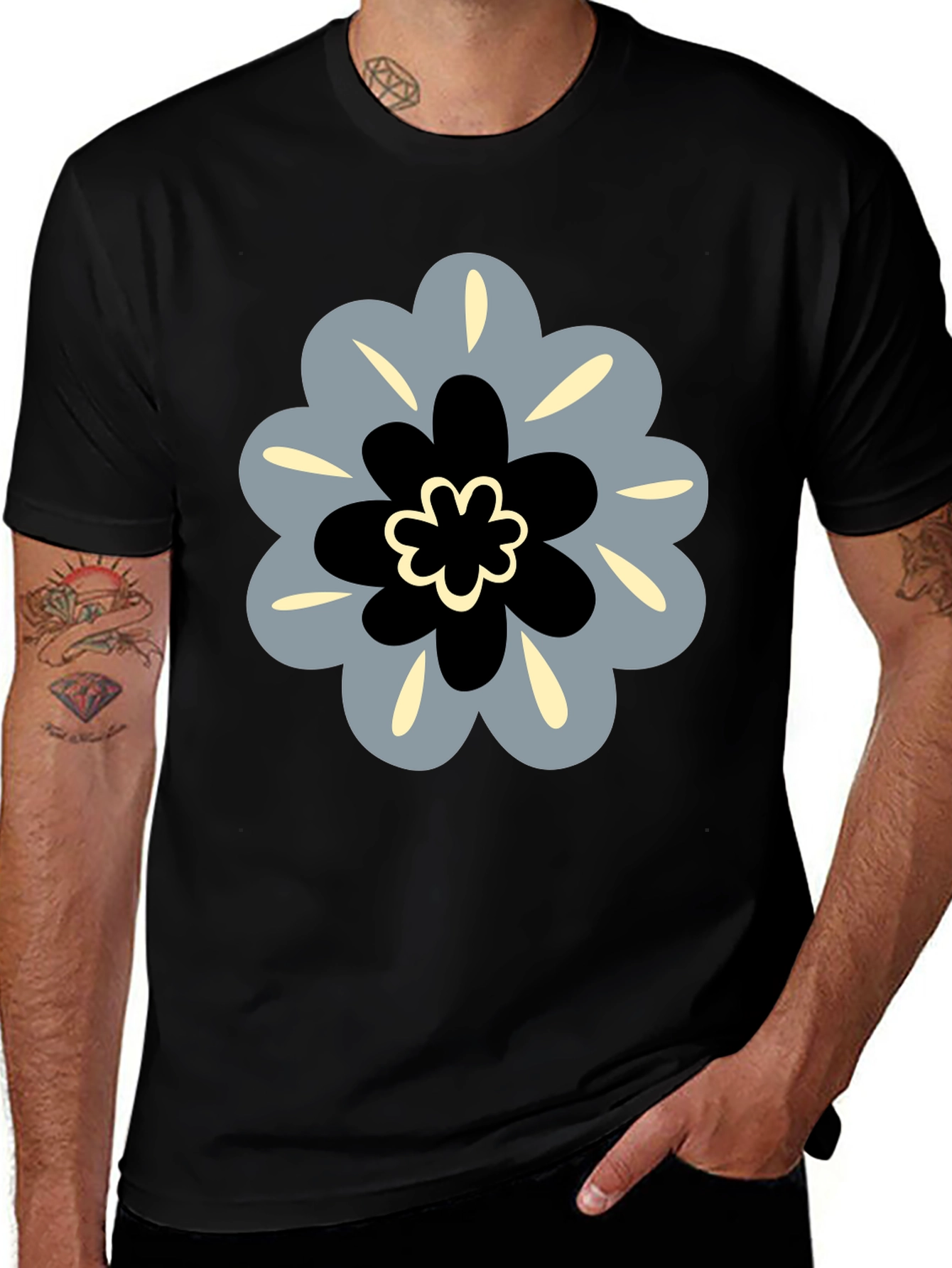 Modern Floral Tee - Stylish Graphic Print Shirt