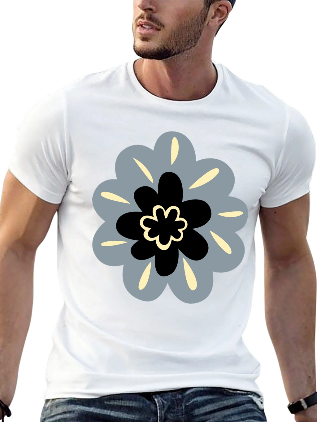 Modern Floral Tee - Stylish Graphic Print Shirt
